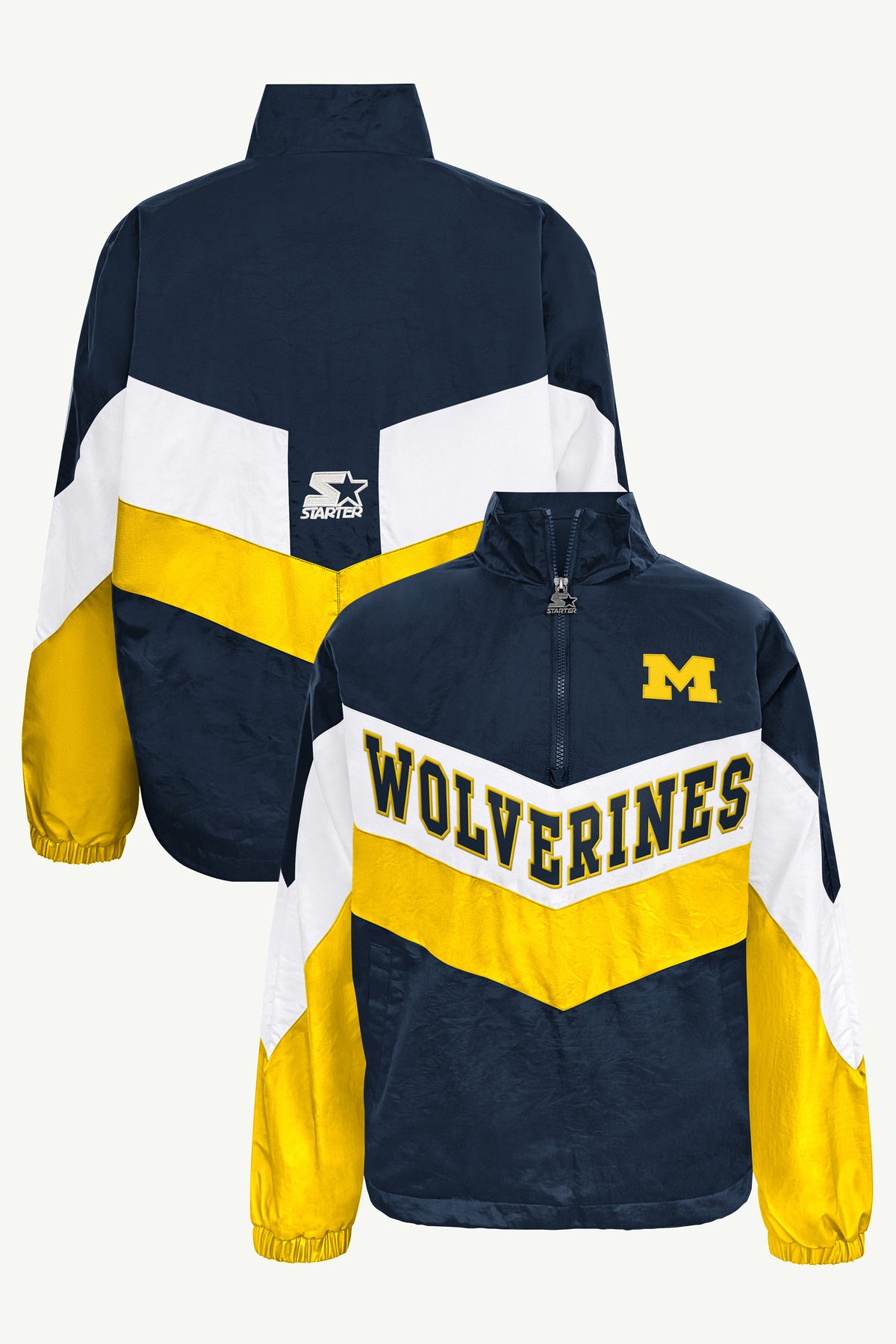 WOMENS MICHIGAN WOLVERINES YARDLINE QUARTER ZIP JACKET View 1