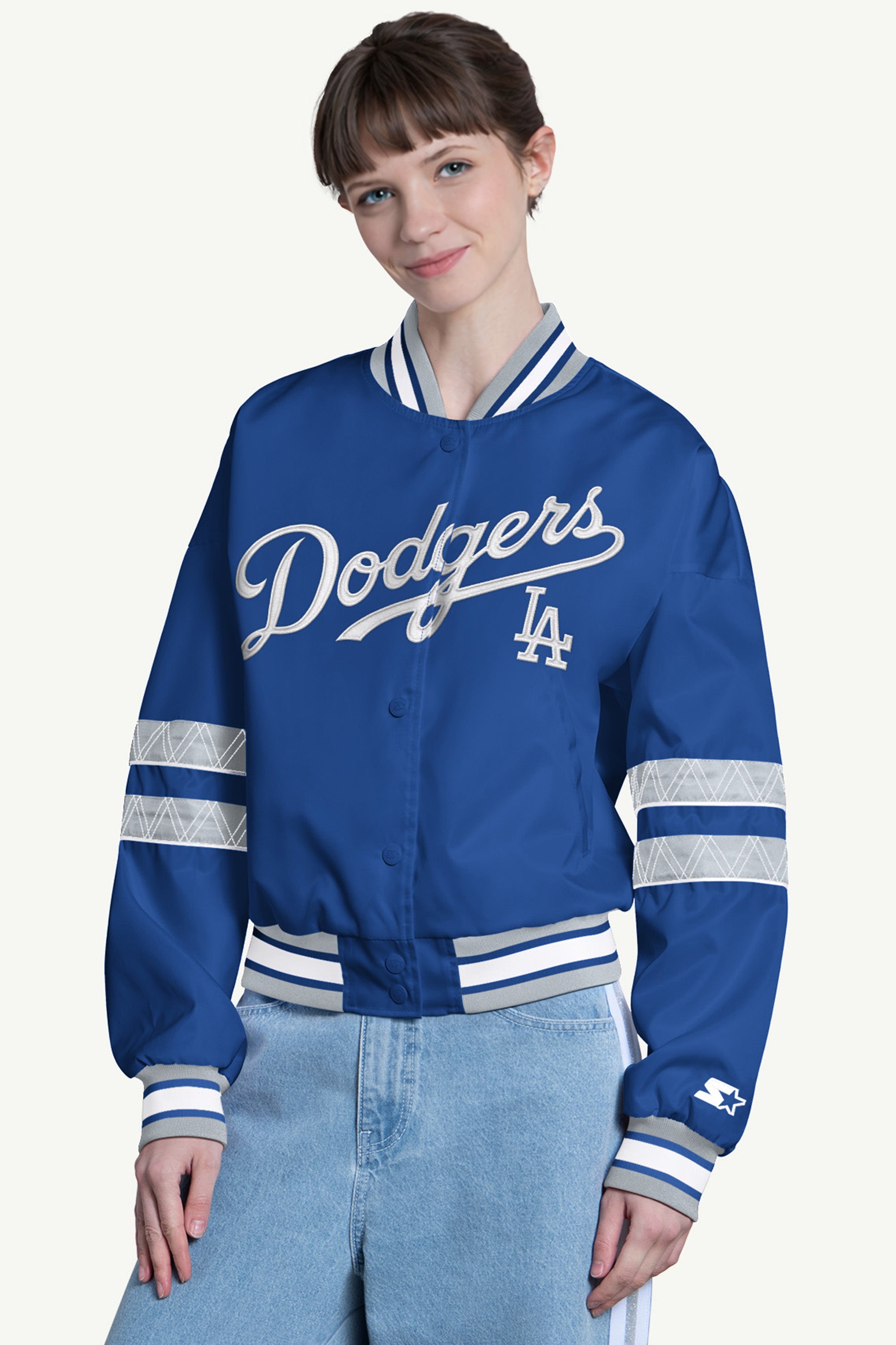 WOMENS LOS ANGELES DODGERS INTERCEPTION VARSITY JACKET View 1 | MLB