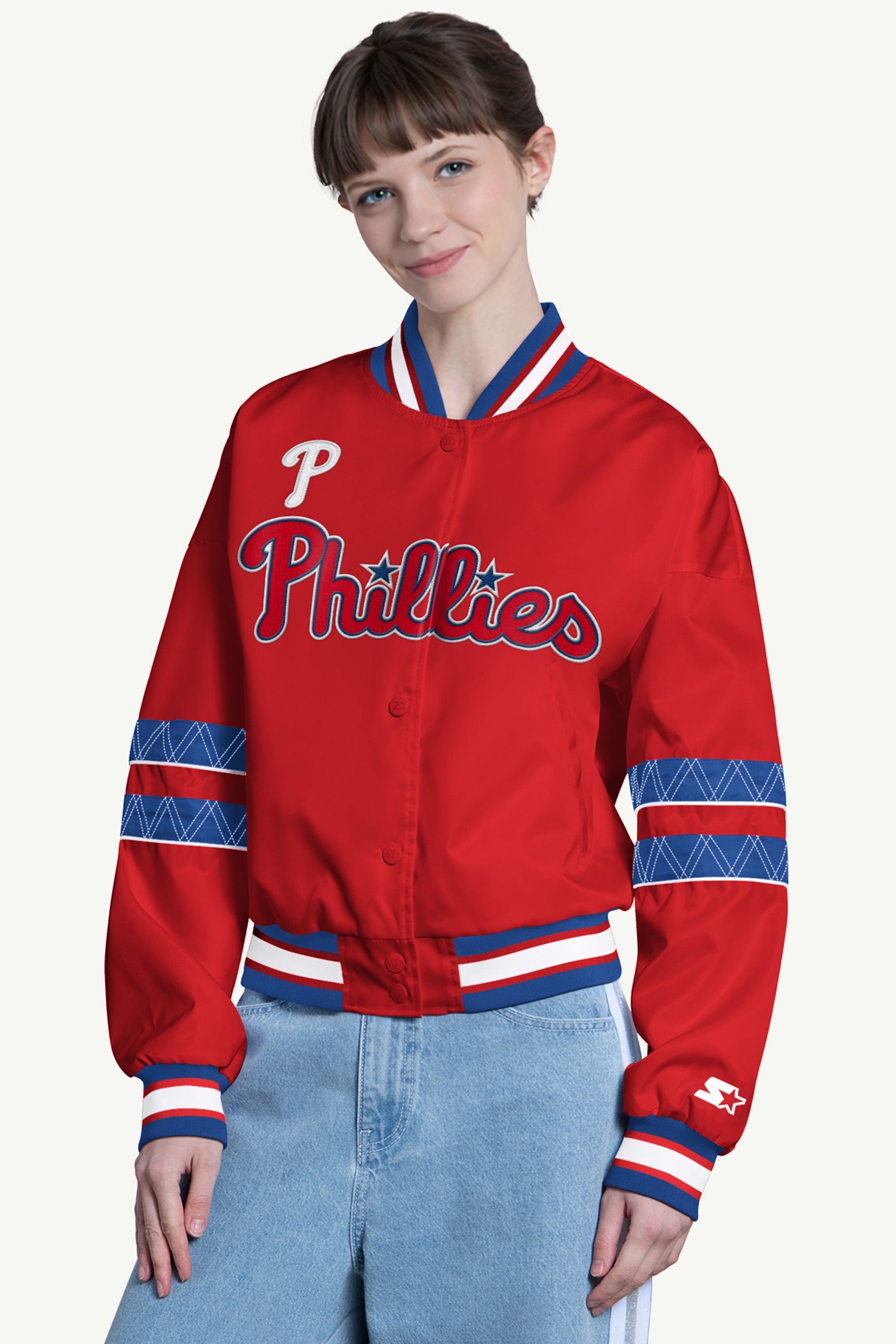 WOMENS PHILADELPHIA PHILLIES INTERCEPTION VARSITY JACKET View 1 | MLB