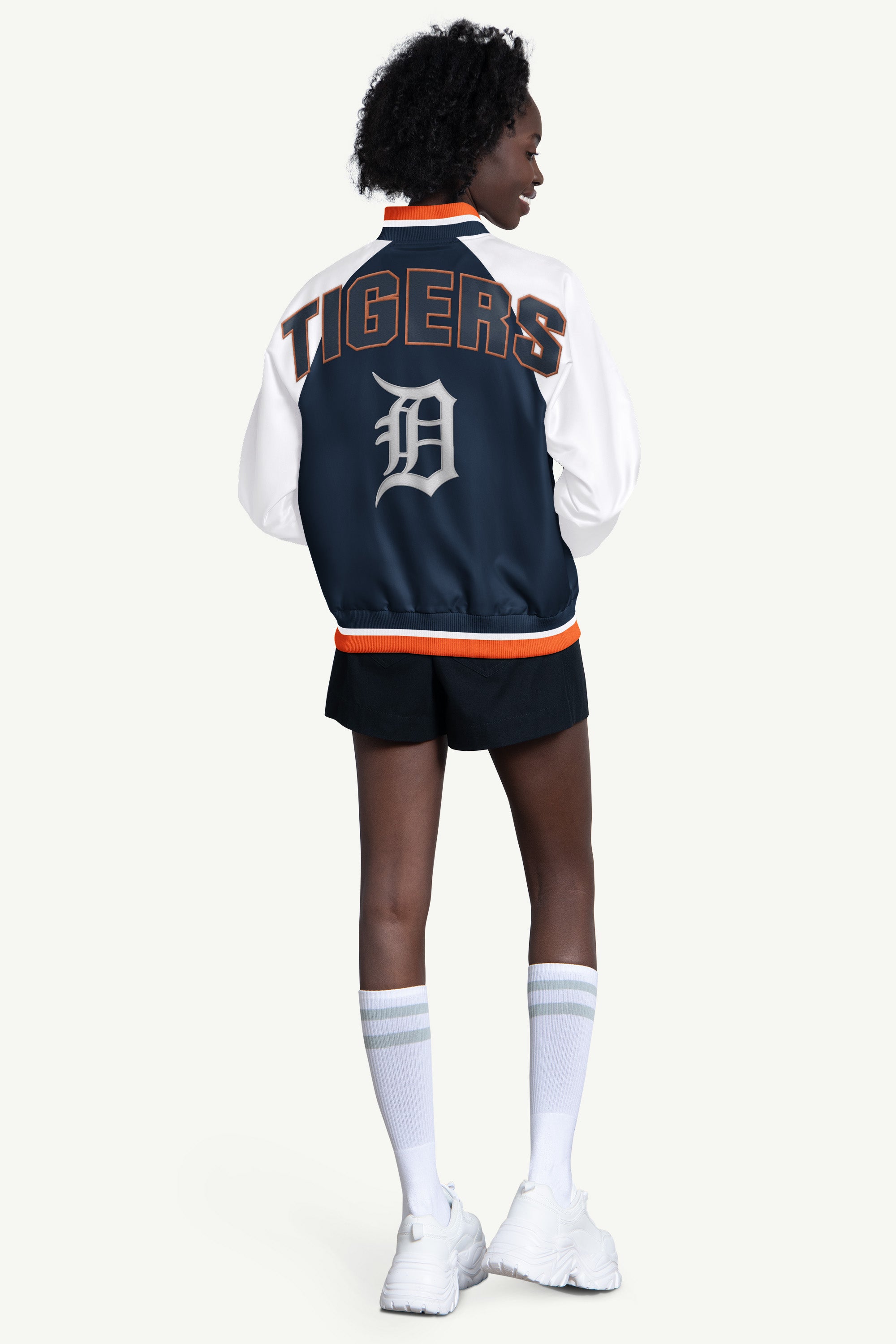 WOMENS DETROIT TIGERS BLITZ VARSITY JACKET View 2
