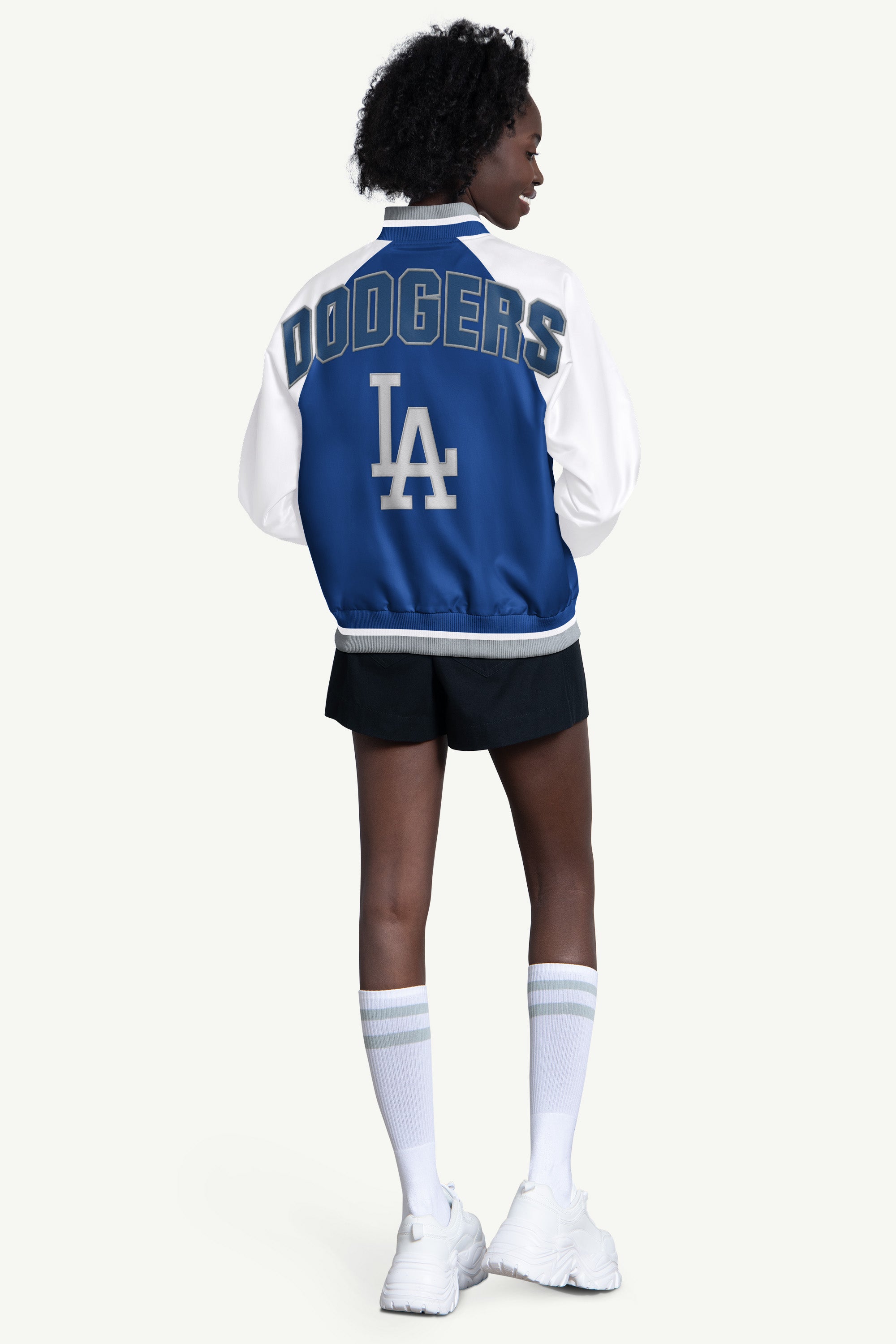 WOMENS LOS ANGELES DODGERS BLITZ VARSITY JACKET View 2 | MLB