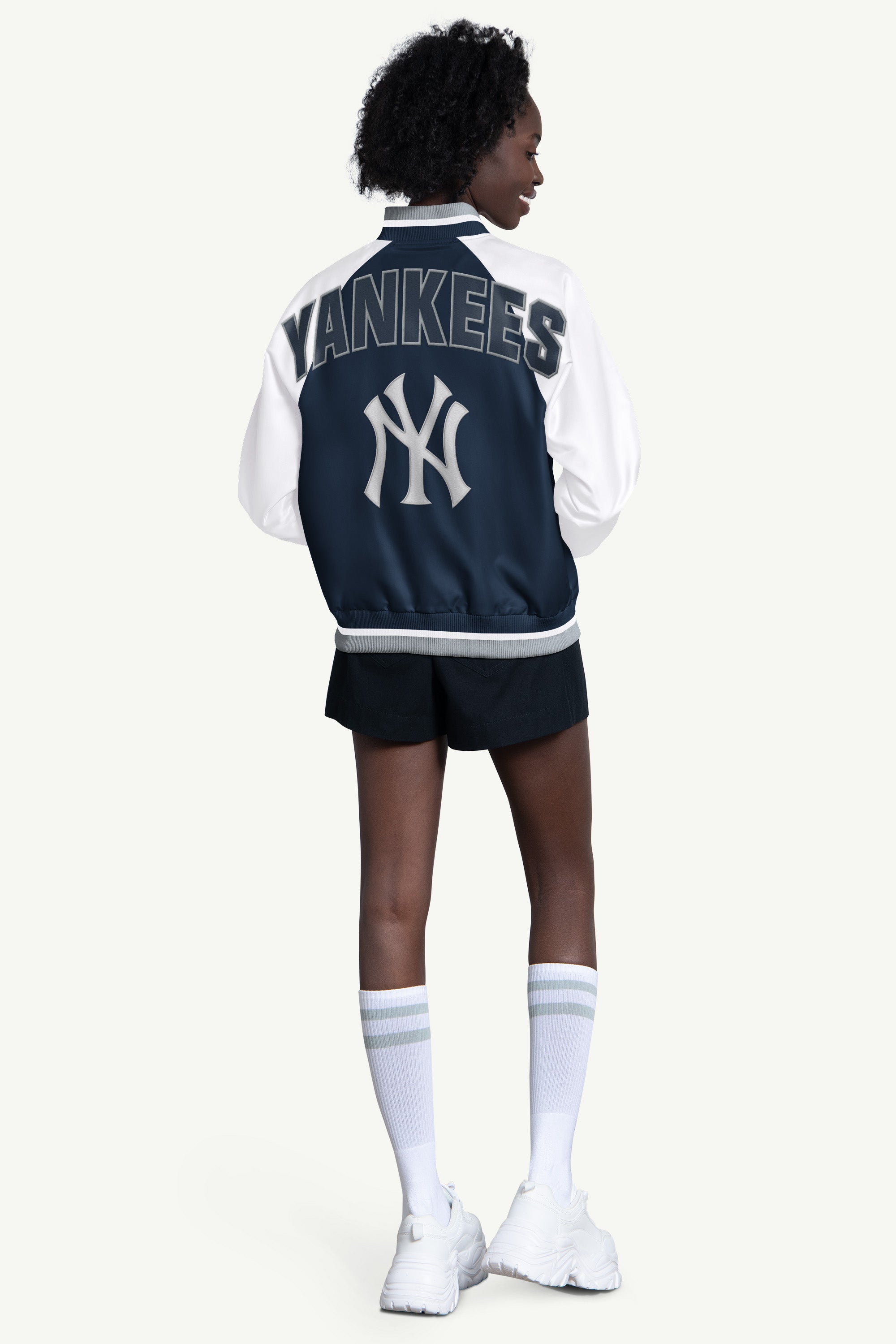 WOMENS NEW YORK YANKEES BLITZ VARSITY JACKET View 2