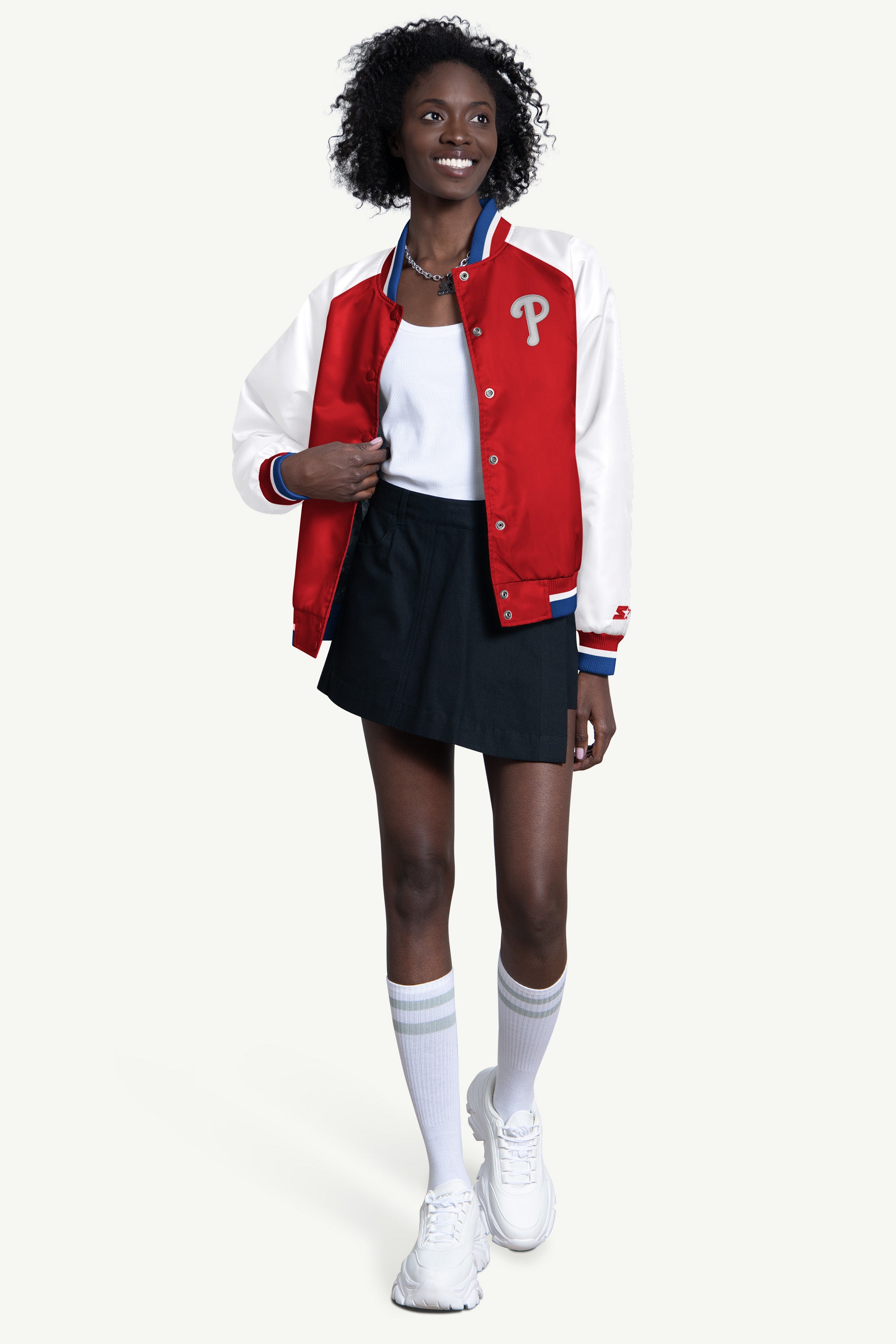 WOMENS PHILADELPHIA PHILLIES BLITZ VARSITY JACKET View 4