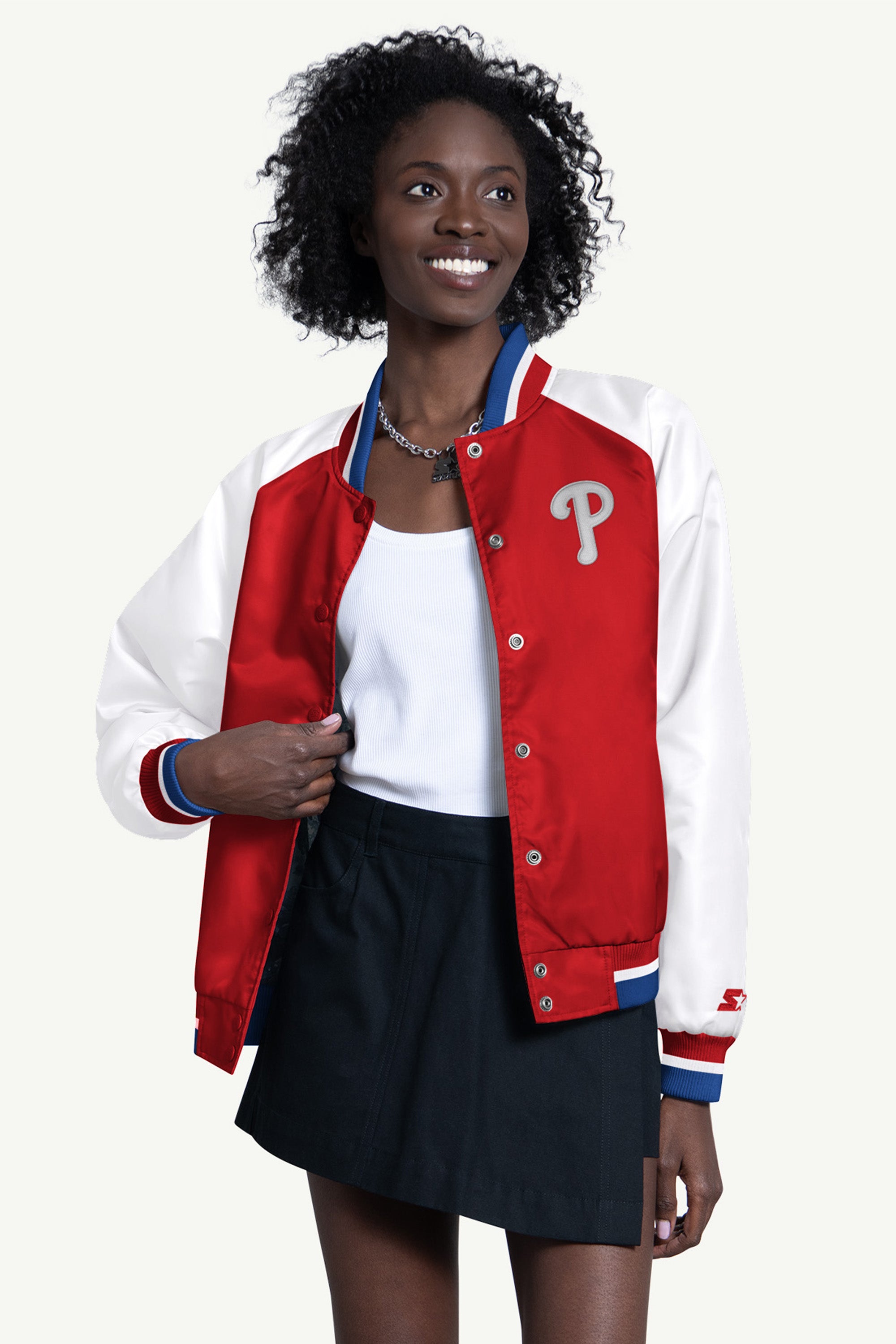 WOMENS PHILADELPHIA PHILLIES BLITZ VARSITY JACKET View 1 | MLB