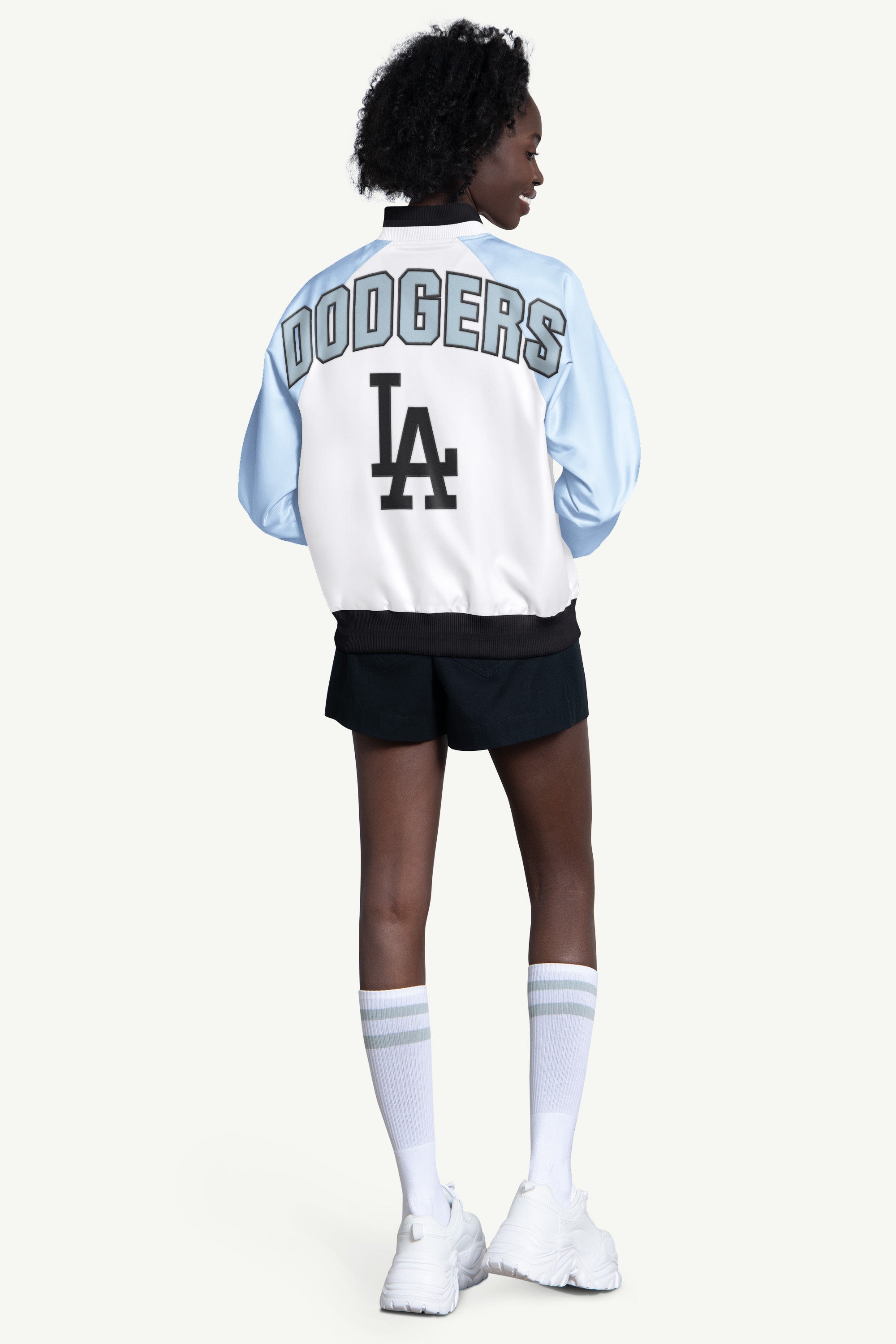 WOMENS LOS ANGELES DODGERS BLITZ VARSITY JACKET View 2 | MLB