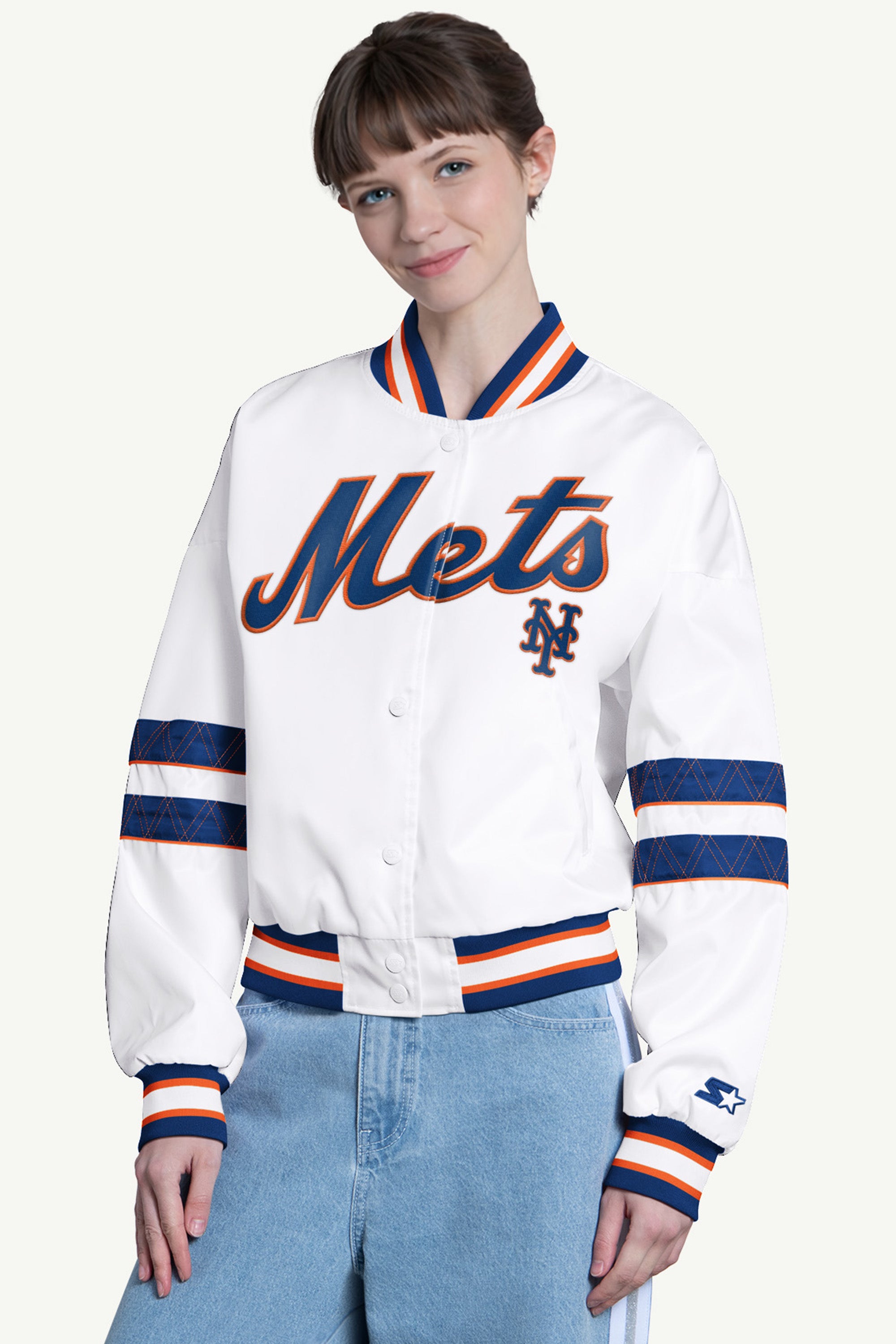 WOMENS NEW YORK METS INTERCEPTION VARSITY JACKET View 1 | New York Mets