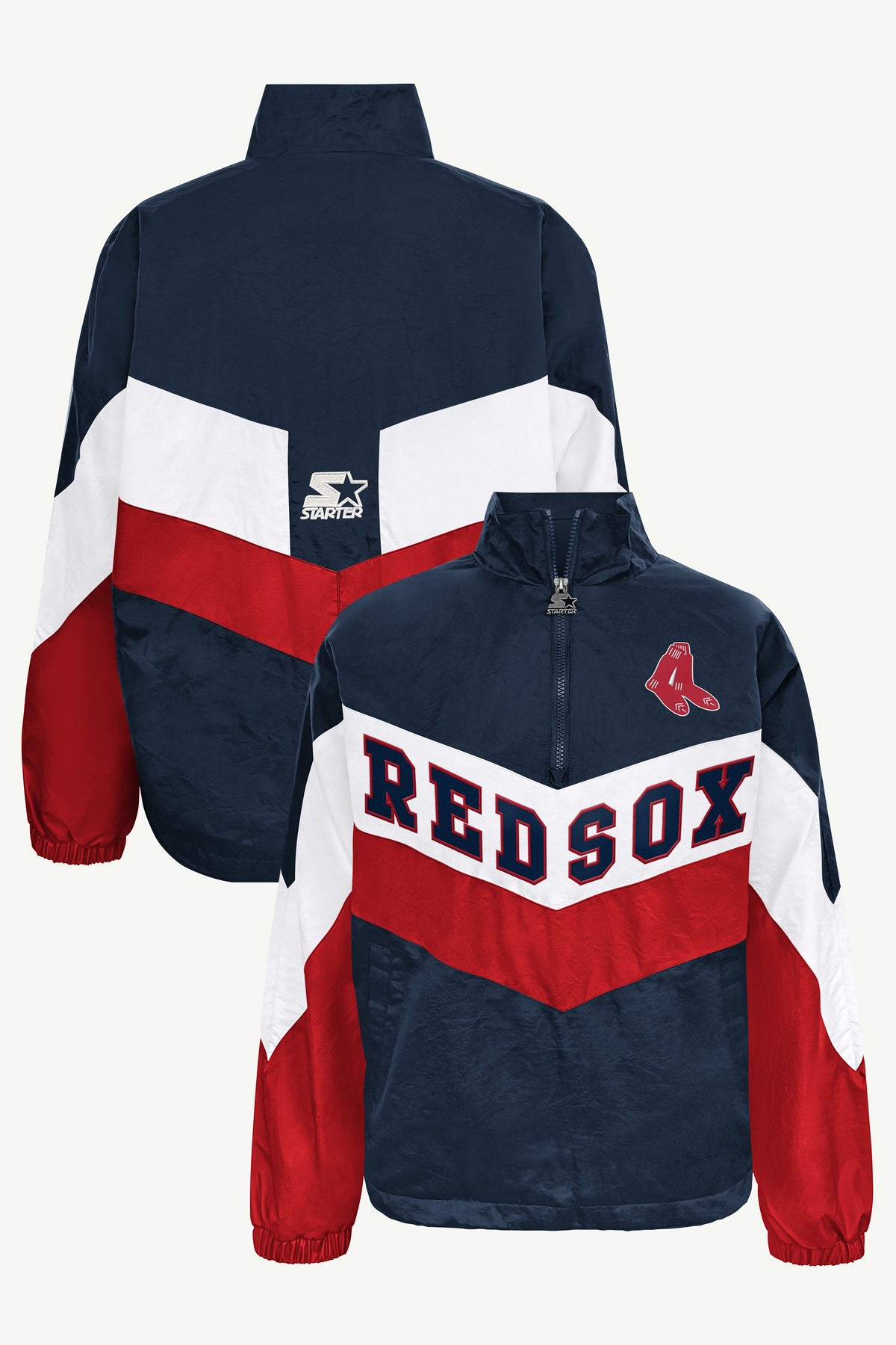 WOMENS BOSTON RED SOX YARDLINE QUARTER ZIP JACKET View 1