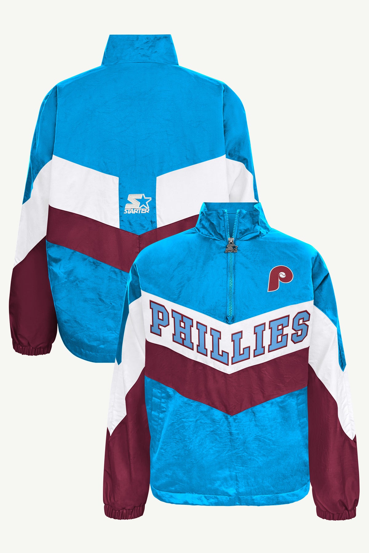 WOMENS PHILADELPHIA PHILLIES YARDLINE QUARTER ZIP JACKET View 1