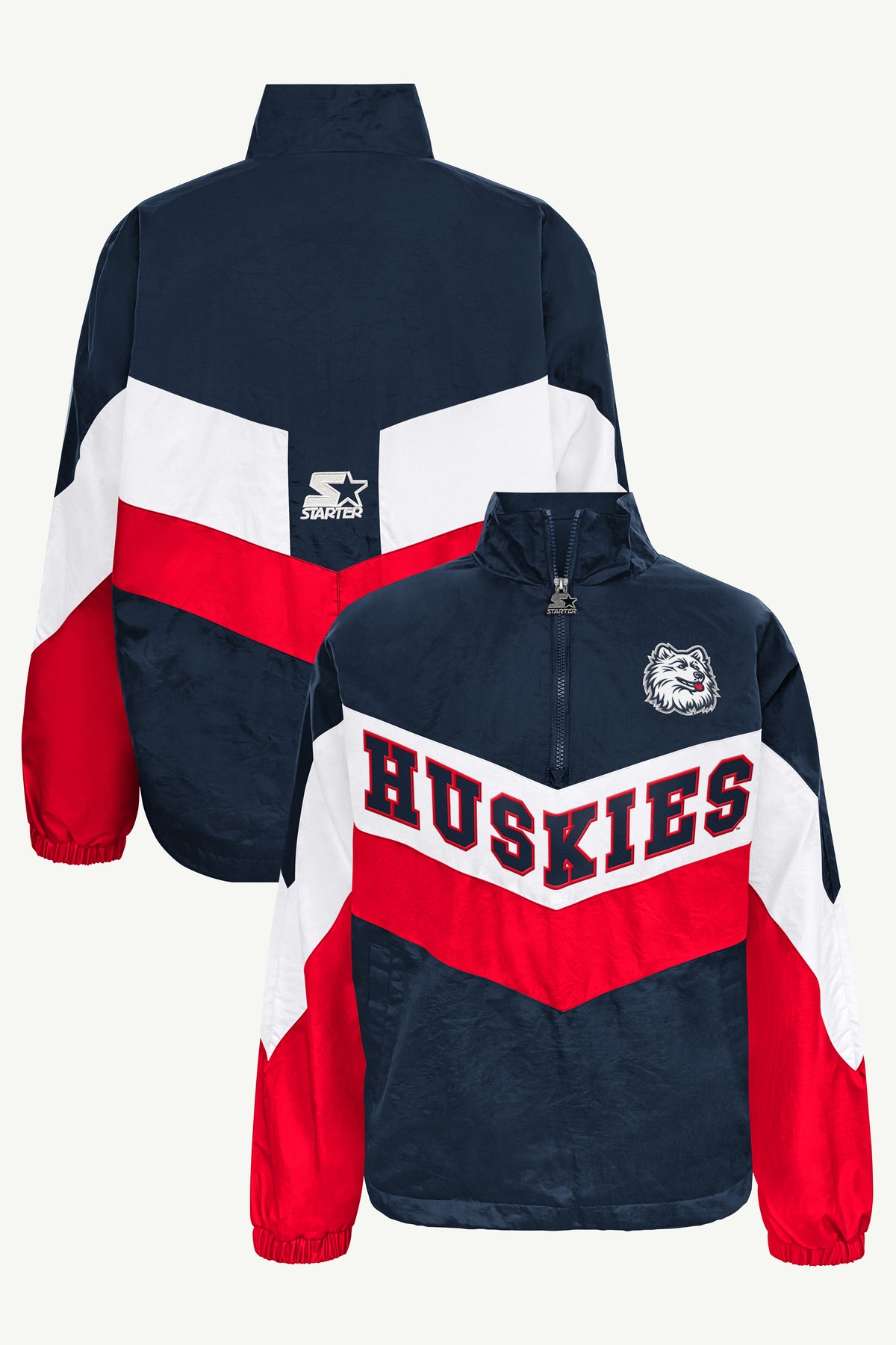 WOMENS UCONN HUSKIES YARDLINE QUARTER ZIP JACKET View 1