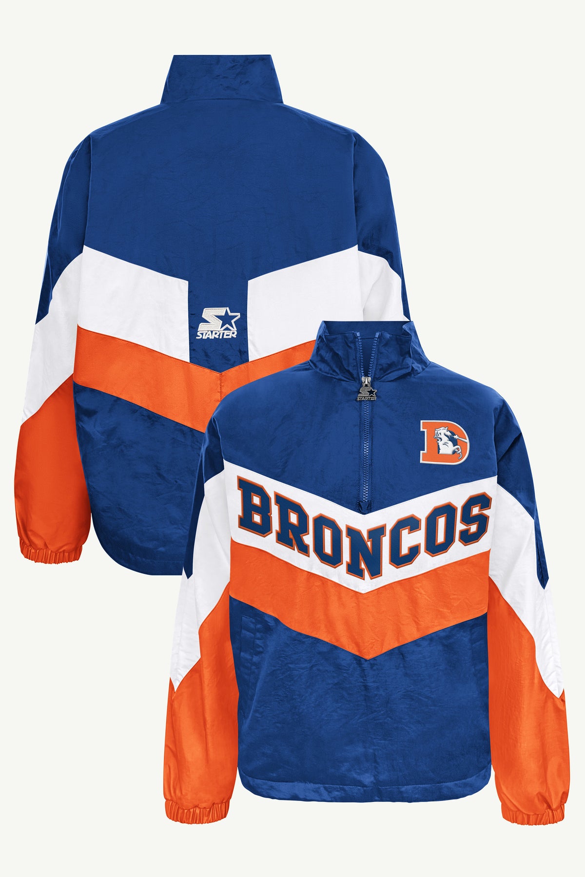 WOMENS DENVER BRONCOS YARDLINE QUARTER ZIP JACKET View 1 | Men's Starter Jackets