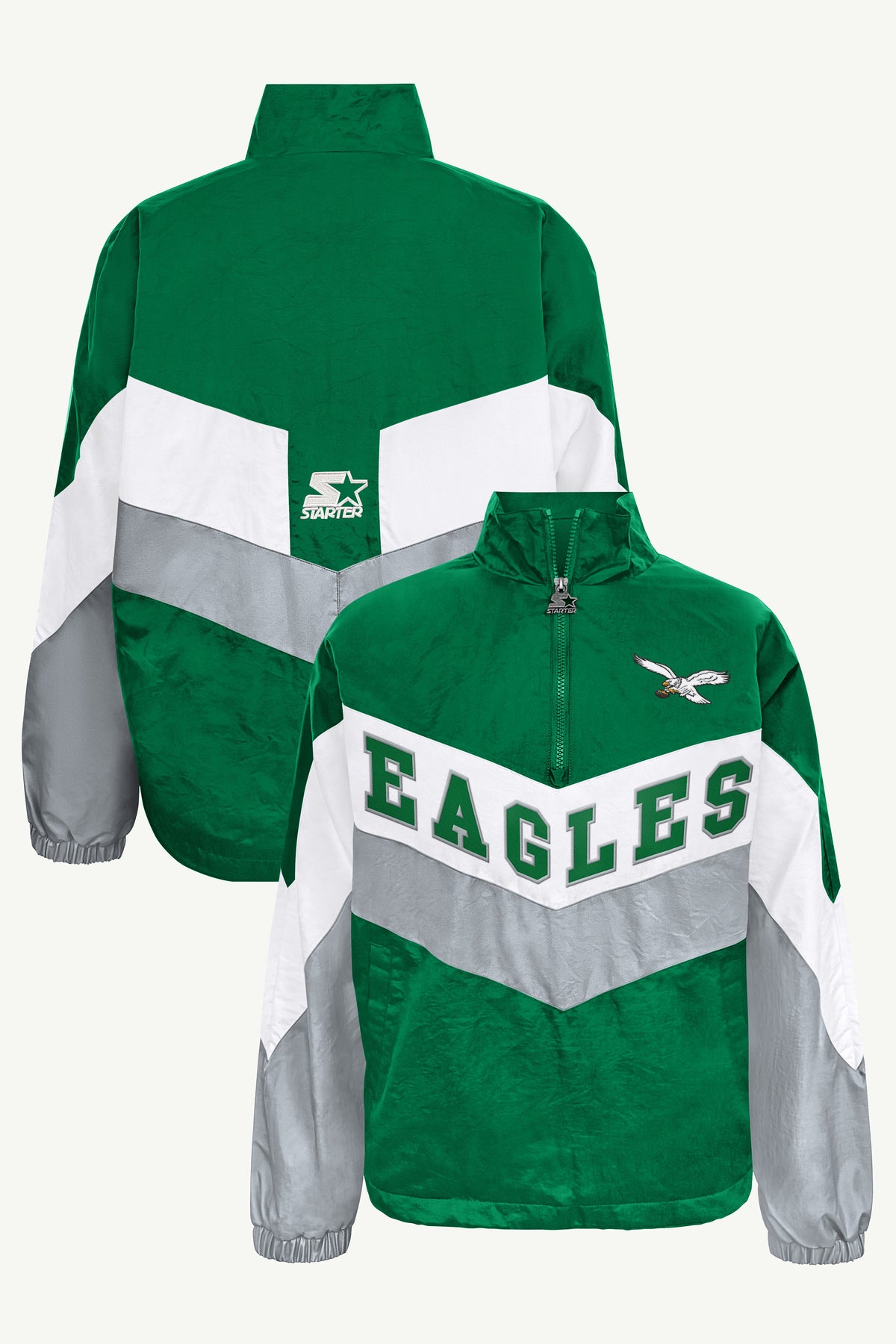 WOMENS PHILADELPHIA EAGLES YARDLINE QUARTER ZIP JACKET View 1