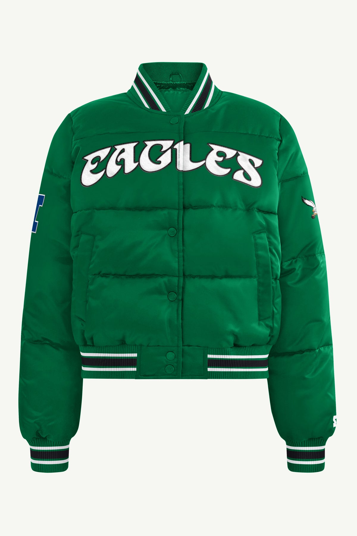 WOMENS PHILADELPHIA EAGLES PUMP FAKE BUBBLE JACKET View 2 | Philadelphia Eagles