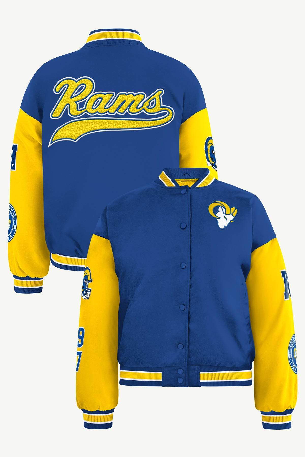 WOMENS LOS ANGELES RAMS REBOUND VARSITY JACKET View 1