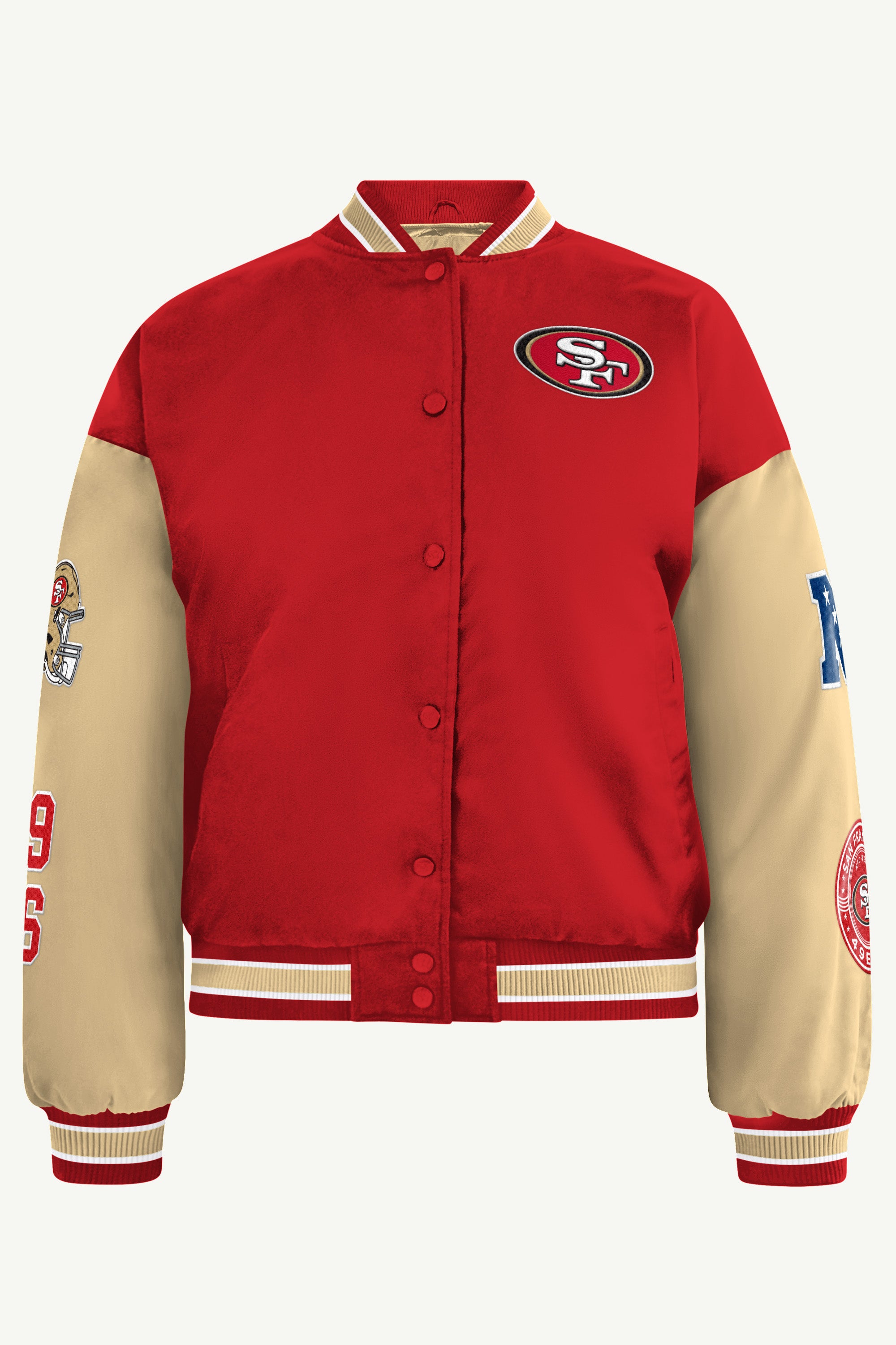 WOMENS SAN FRANCISCO 49ERS REBOUND VARSITY JACKET View 2