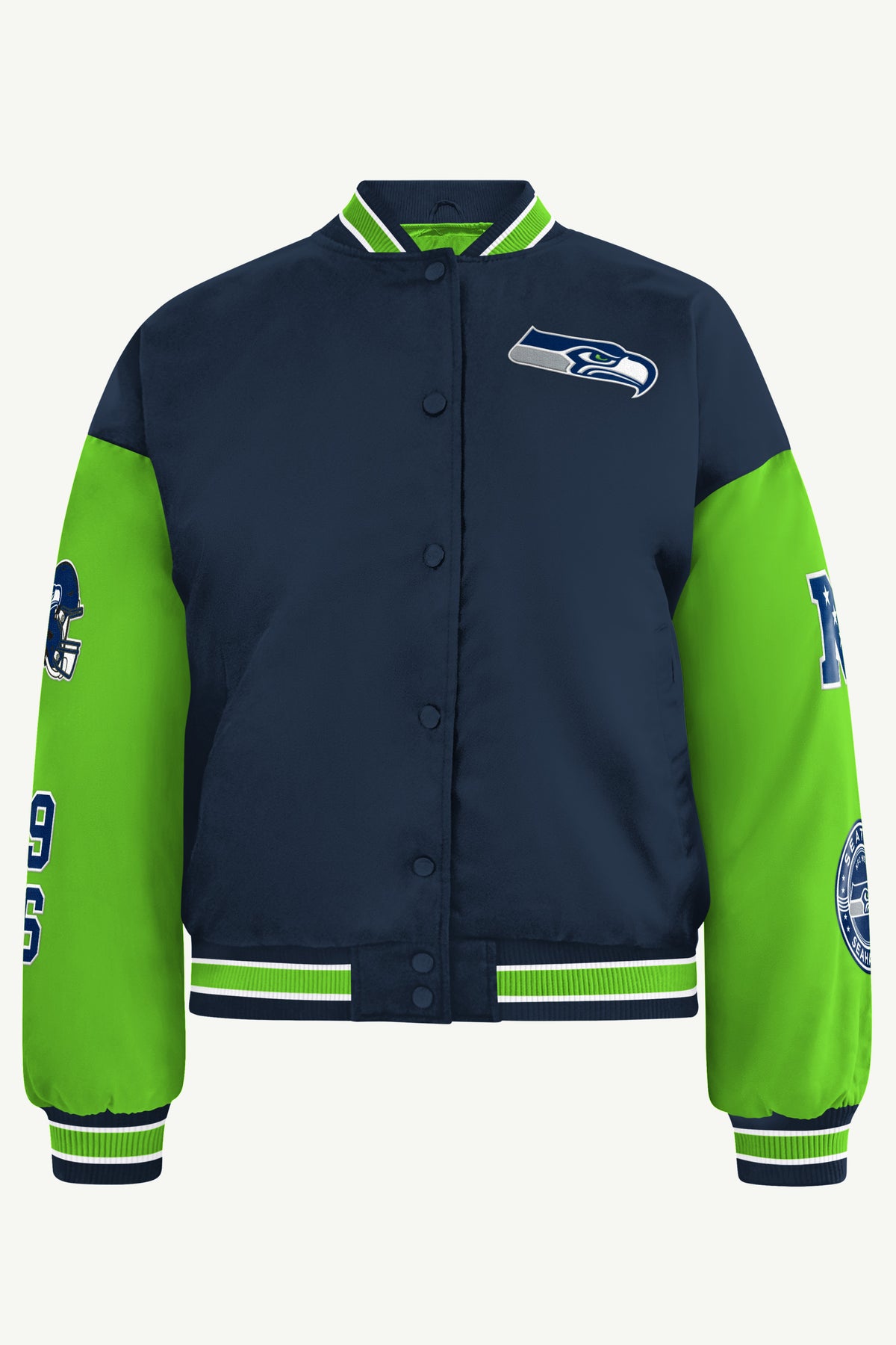 WOMENS SEATTLE SEAHAWKS REBOUND VARSITY JACKET View 2