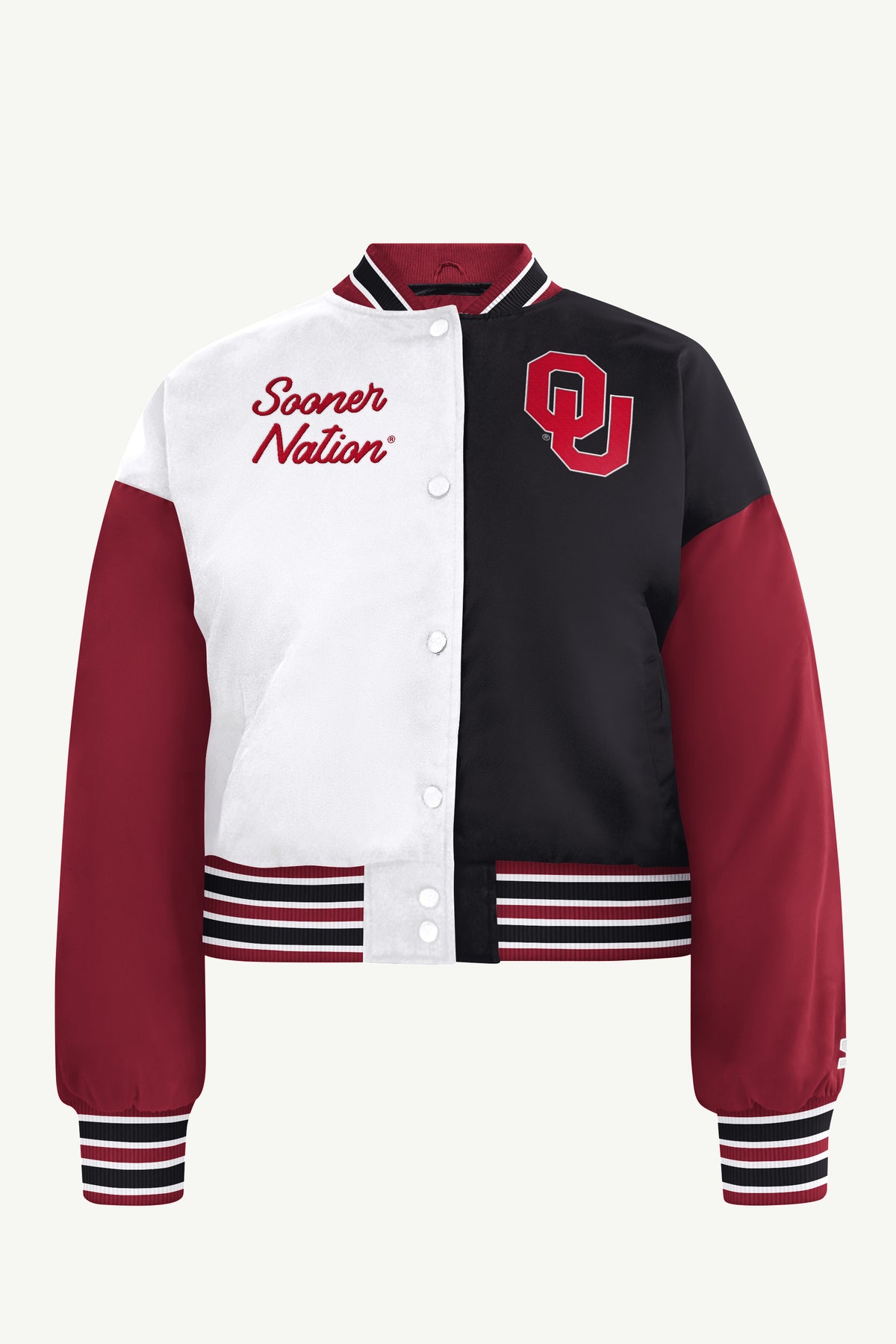 WOMENS OKLAHOMA SOONERS GAME ON VARSITY JACKET View 2