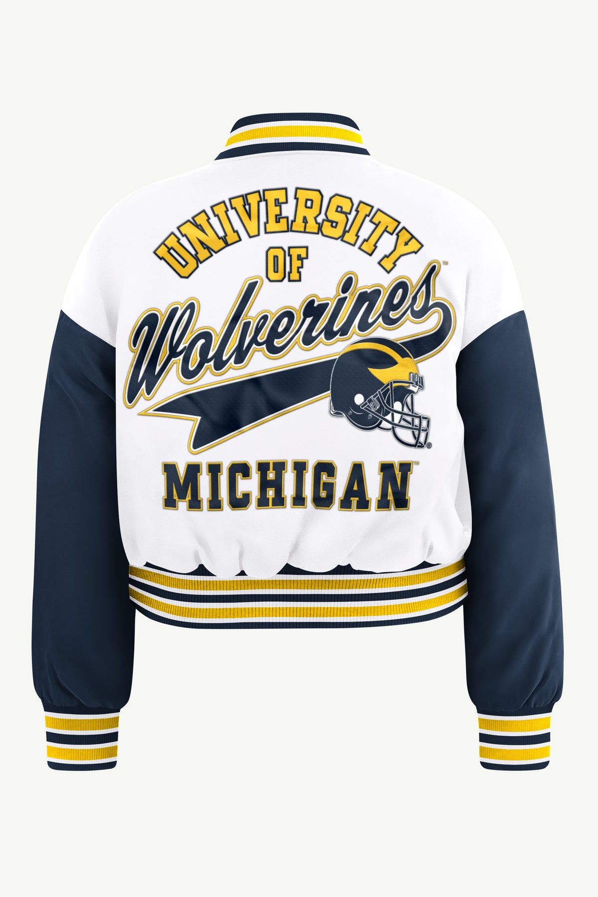 WOMENS MICHIGAN WOLVERINES GAME ON VARSITY JACKET View 3