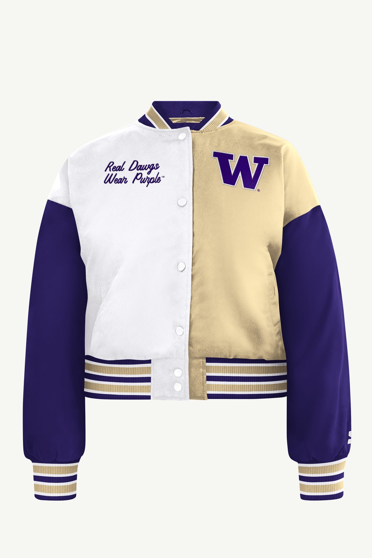 WOMENS WASHINGTON HUSKIES GAME ON VARSITY JACKET View 2