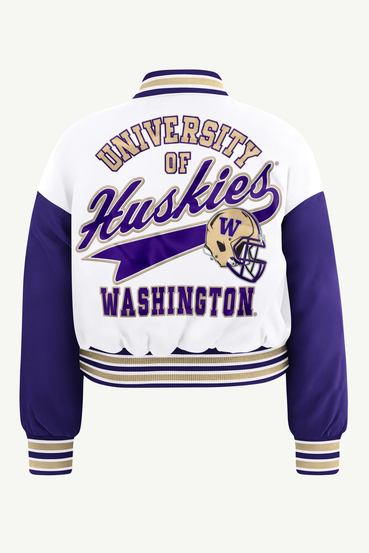 WOMENS WASHINGTON HUSKIES GAME ON VARSITY JACKET View 3