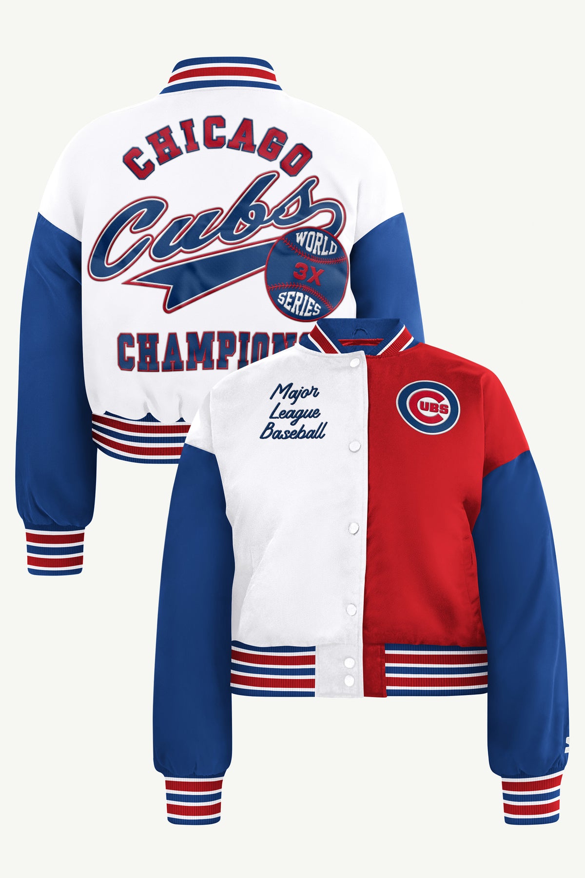 WOMENS CHICAGO CUBS GAME ON VARSITY JACKET View 1