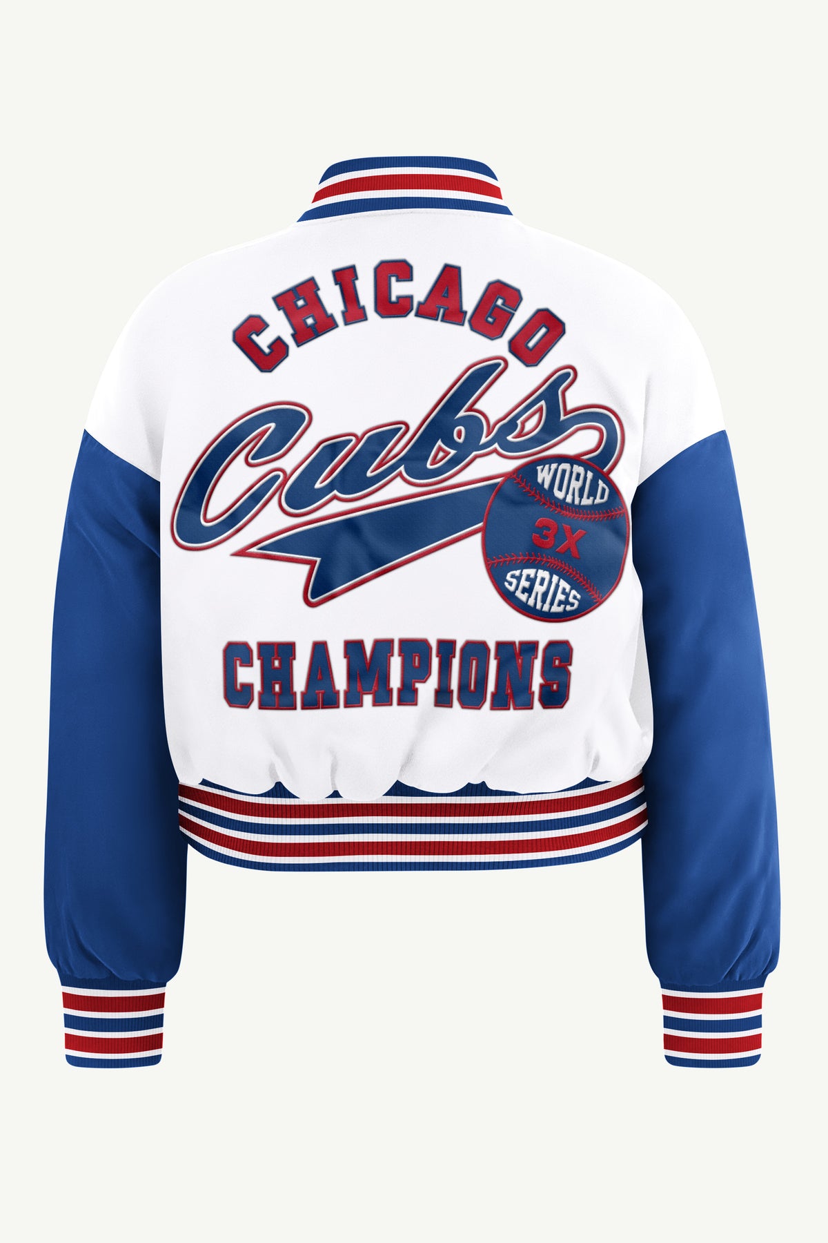 WOMENS CHICAGO CUBS GAME ON VARSITY JACKET View 3