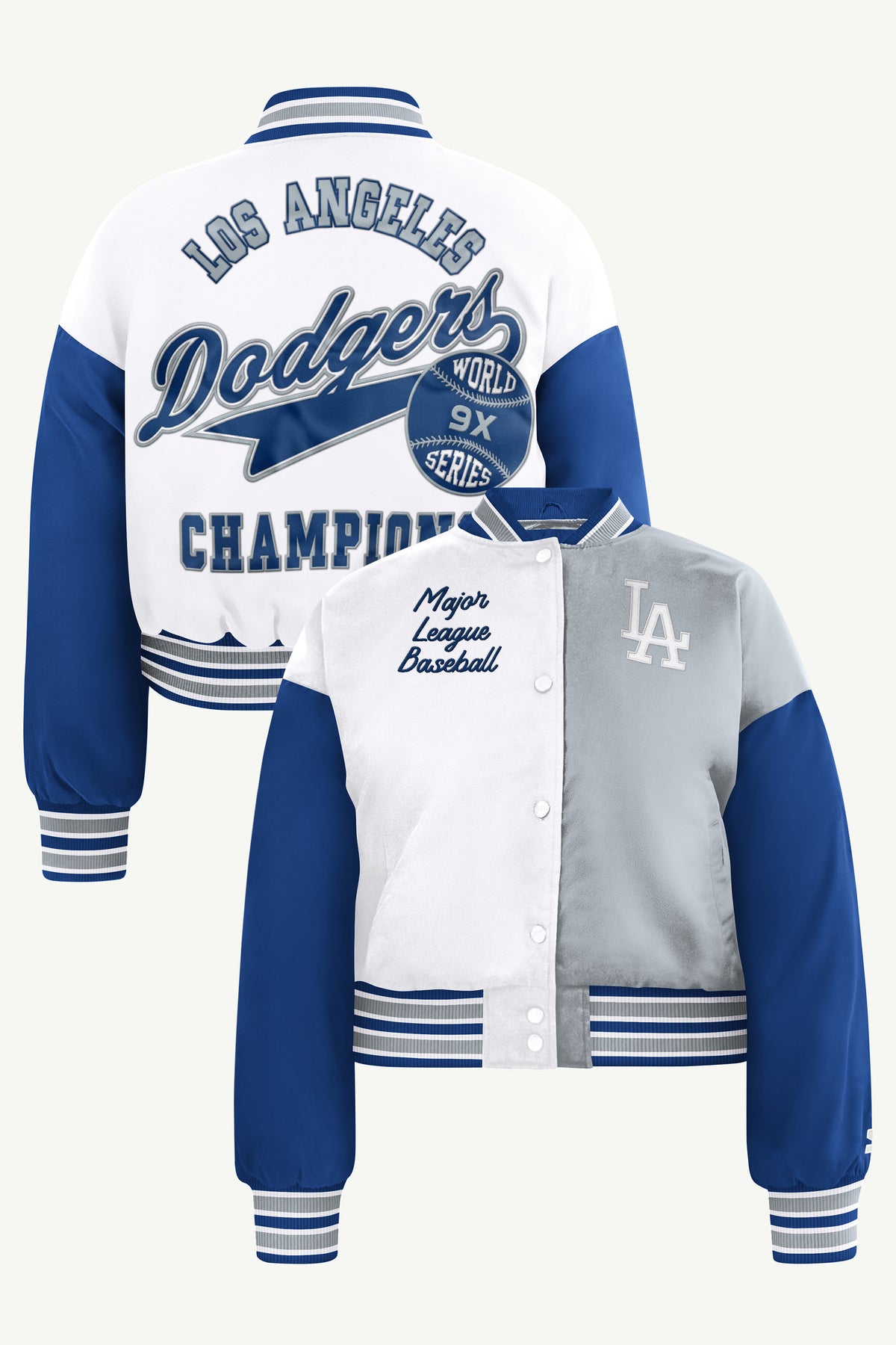 WOMENS LOS ANGELES DODGERS GAME ON VARSITY JACKET View 1