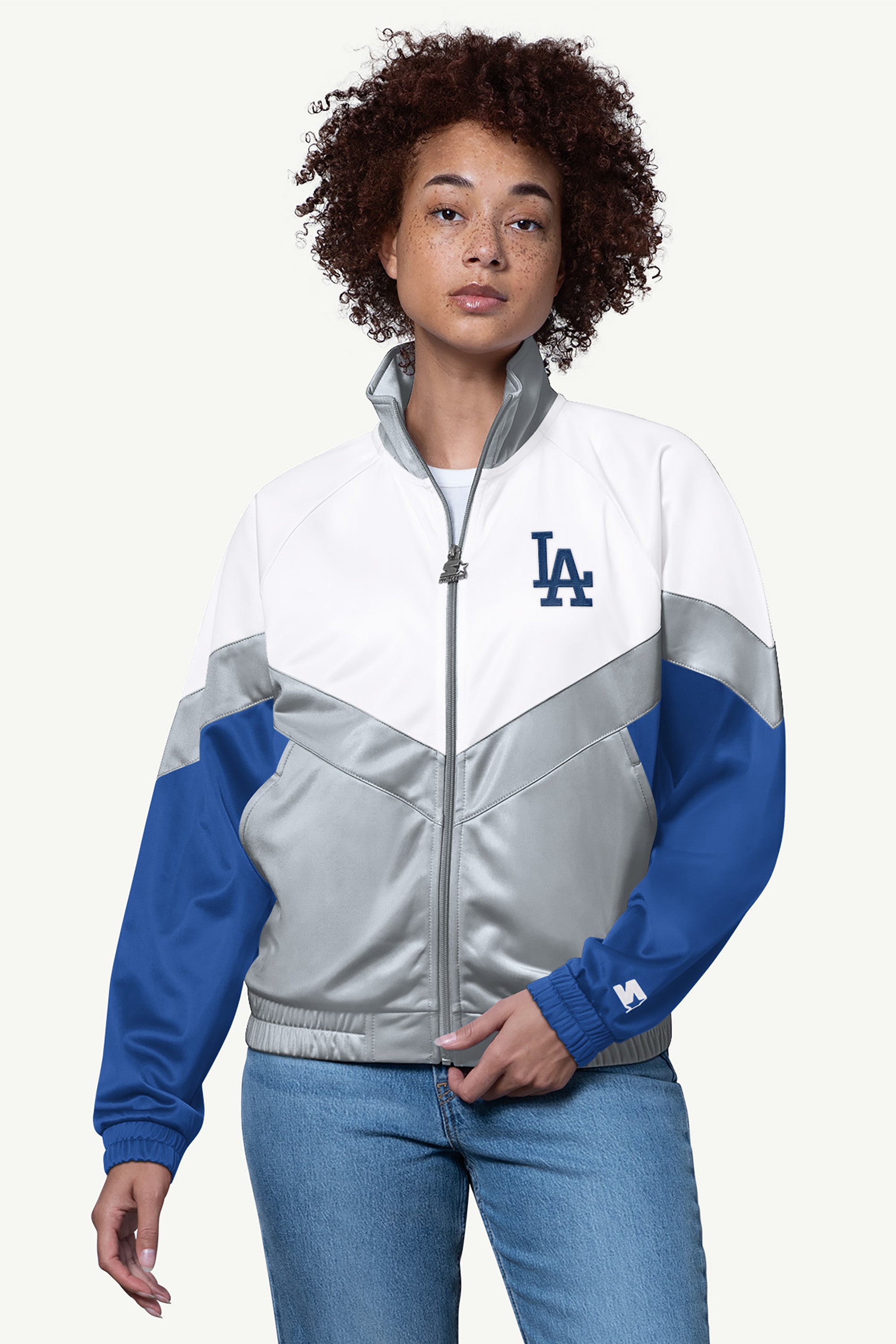 WOMENS LOS ANGELES DODGERS TEAMWORK TRACK JACKET View 1
