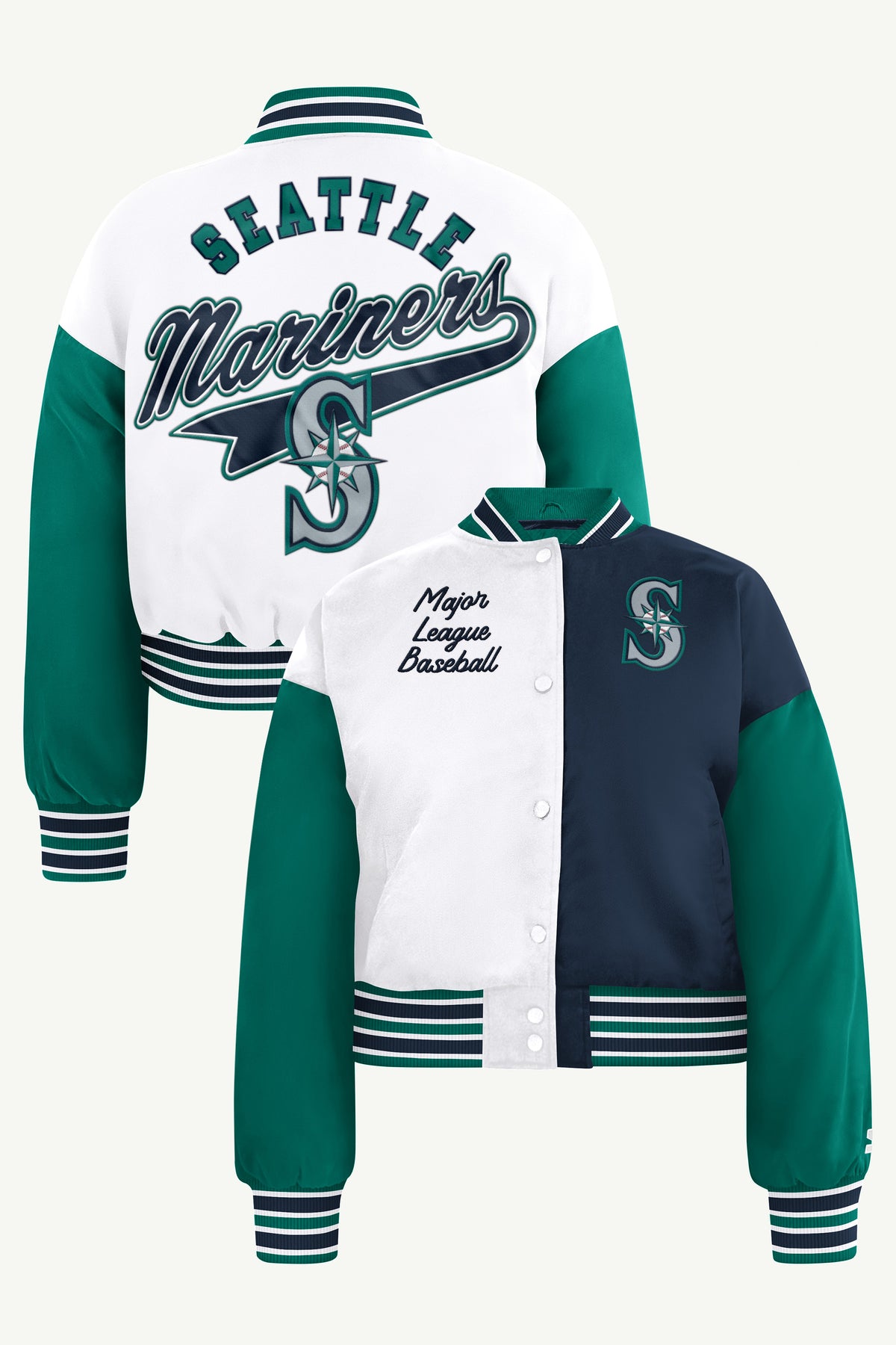 WOMENS SEATTLE MARINERS GAME ON VARSITY JACKET View 1