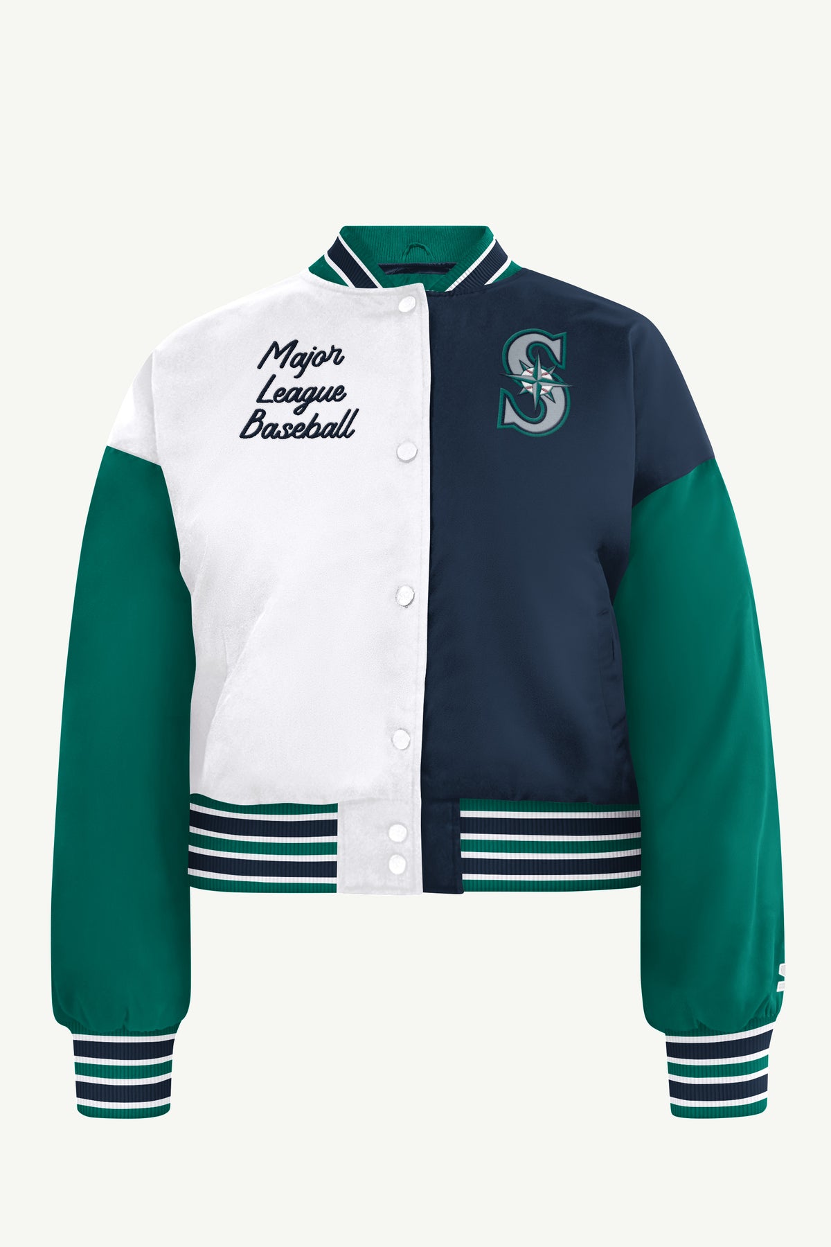 WOMENS SEATTLE MARINERS GAME ON VARSITY JACKET View 2