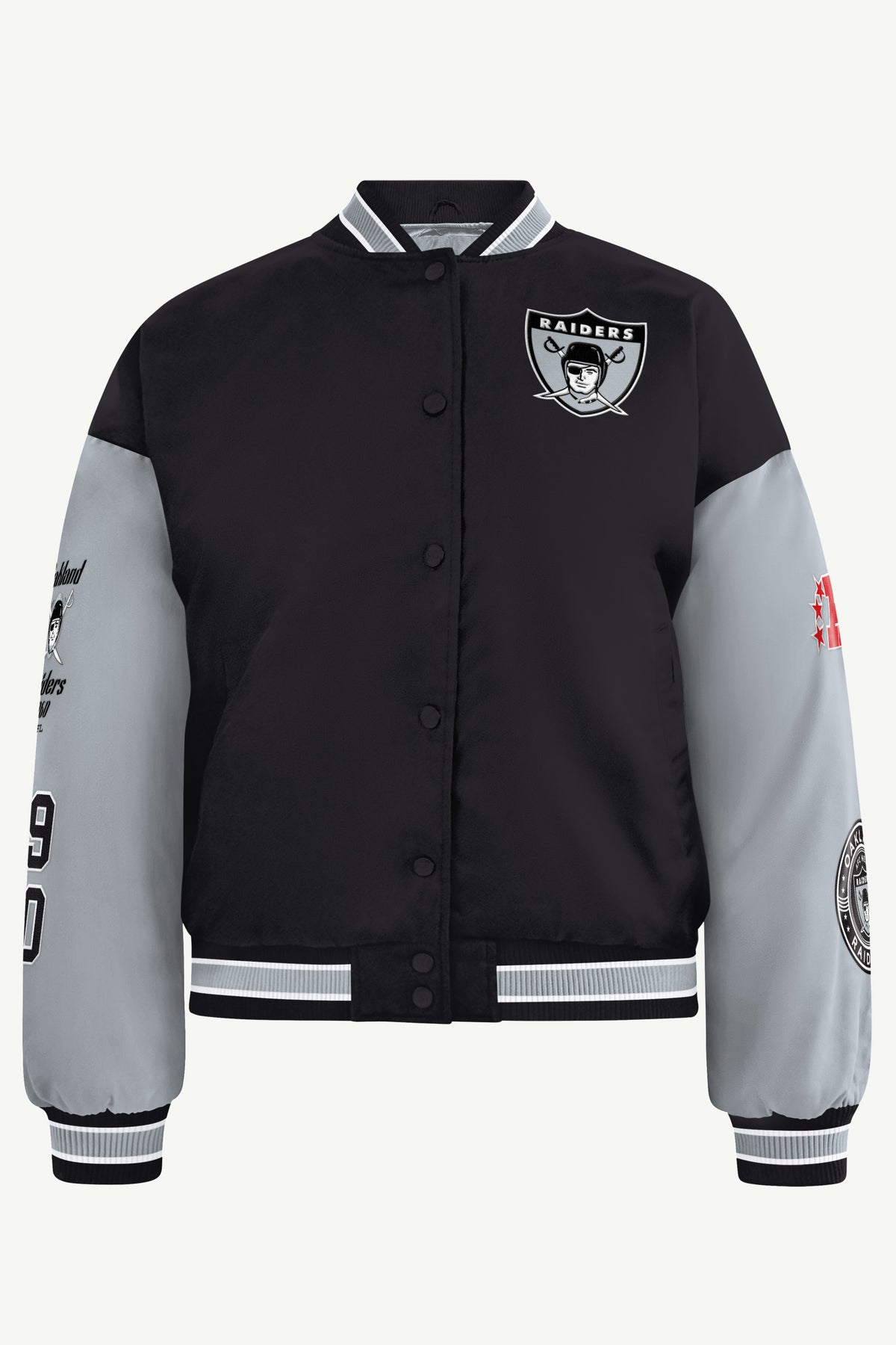 WOMENS LAS VEGAS RAIDERS REBOUND VARSITY JACKET View 2