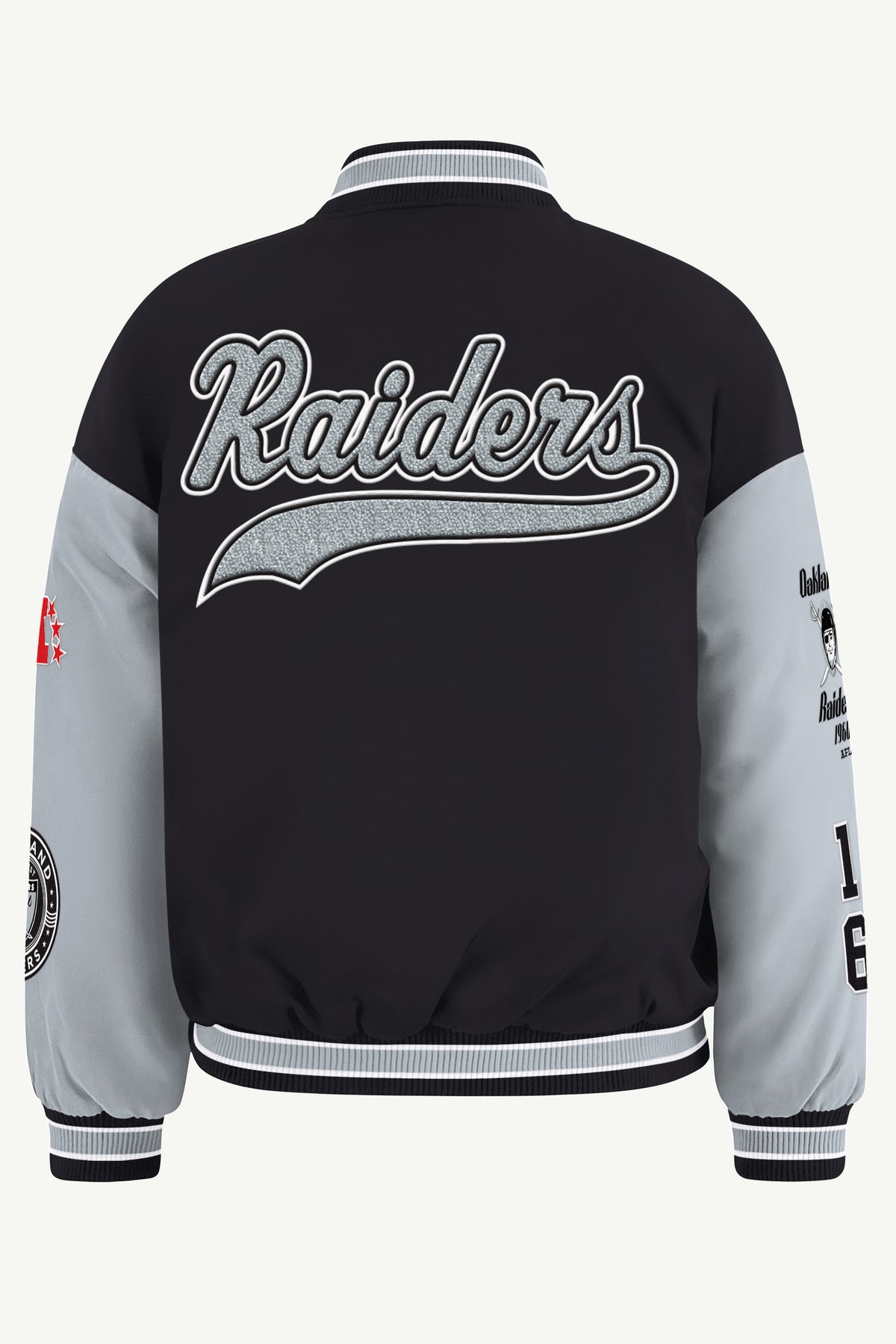 WOMENS LAS VEGAS RAIDERS REBOUND VARSITY JACKET View 3