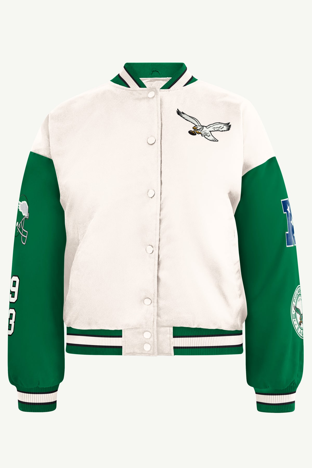 WOMENS PHILADELPHIA EAGLES REBOUND VARSITY JACKET View 2