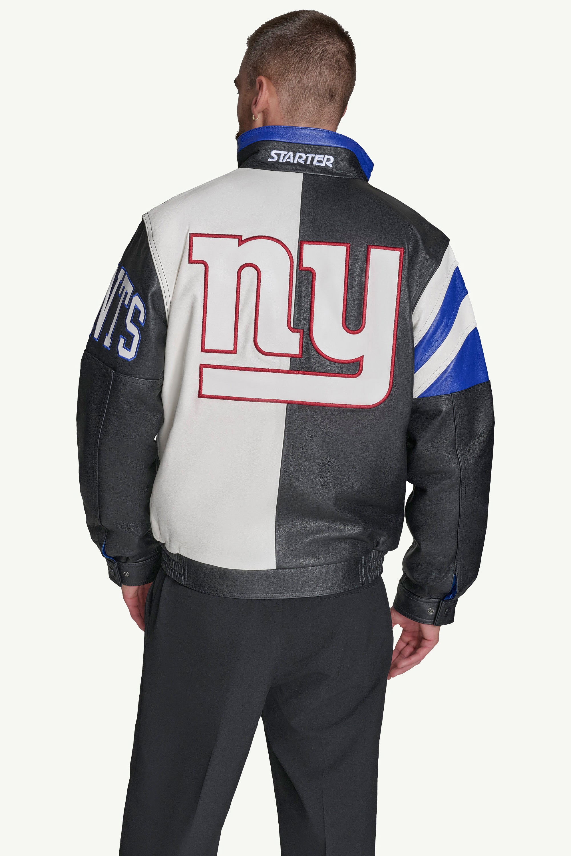 MENS NEW YORK GIANTS FULL ZIP LEATHER JACKET View 2 | NFL