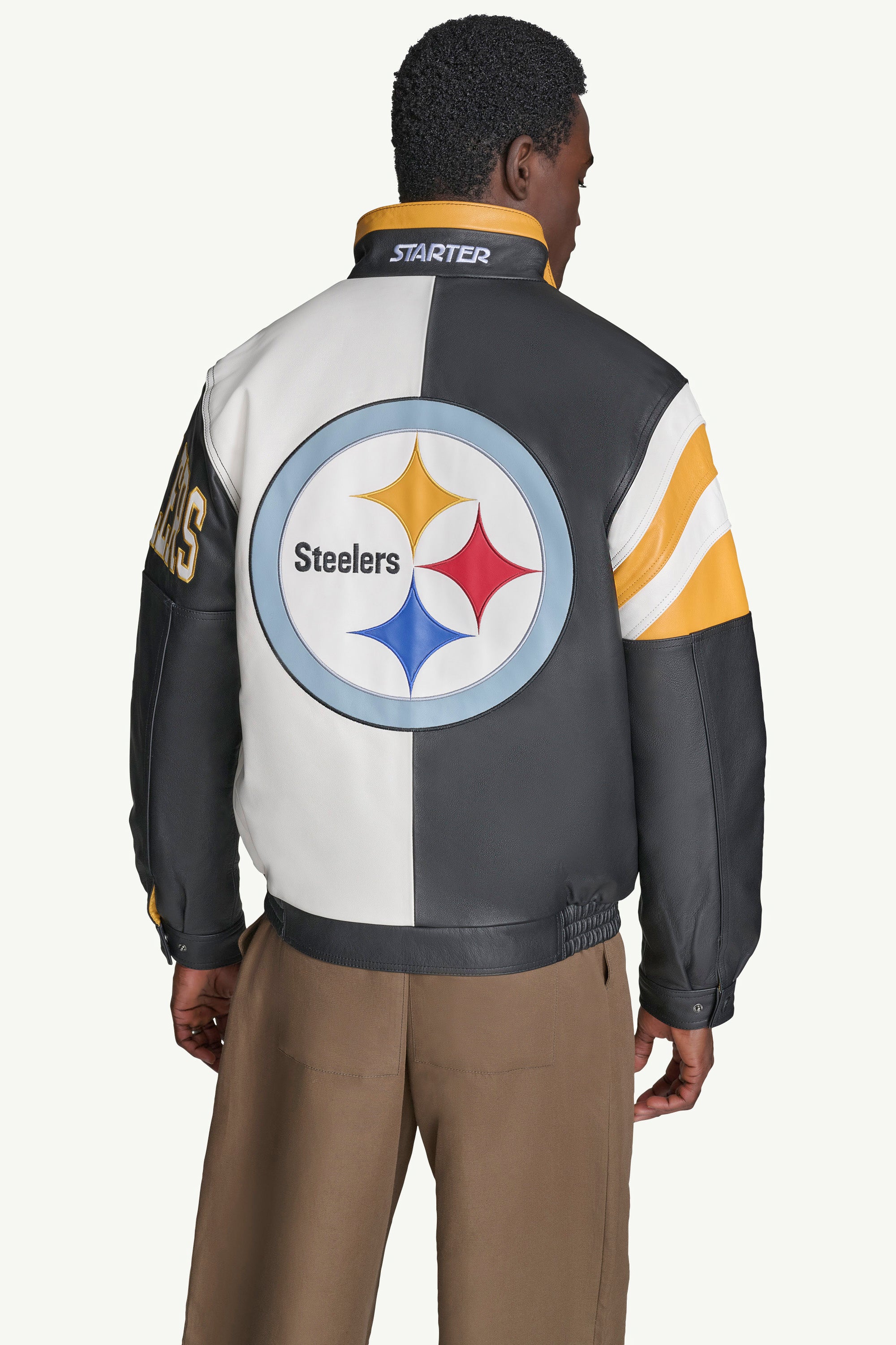 MENS PITTSBURGH STEELERS FULL ZIP LEATHER JACKET View 2 | NFL MENS PITTSBURGH STEELERS FULL ZIP LEATHER JACKET View 2 | NFL