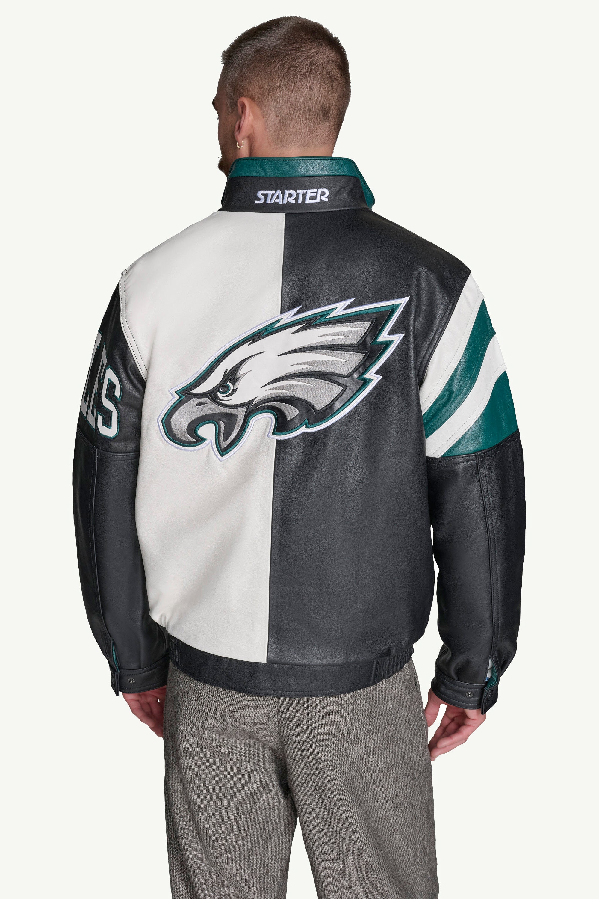 MENS PHILADELPHIA EAGLES FULL ZIP LEATHER JACKET View 2 | NFL MENS PHILADELPHIA EAGLES FULL ZIP LEATHER JACKET View 2 | NFL