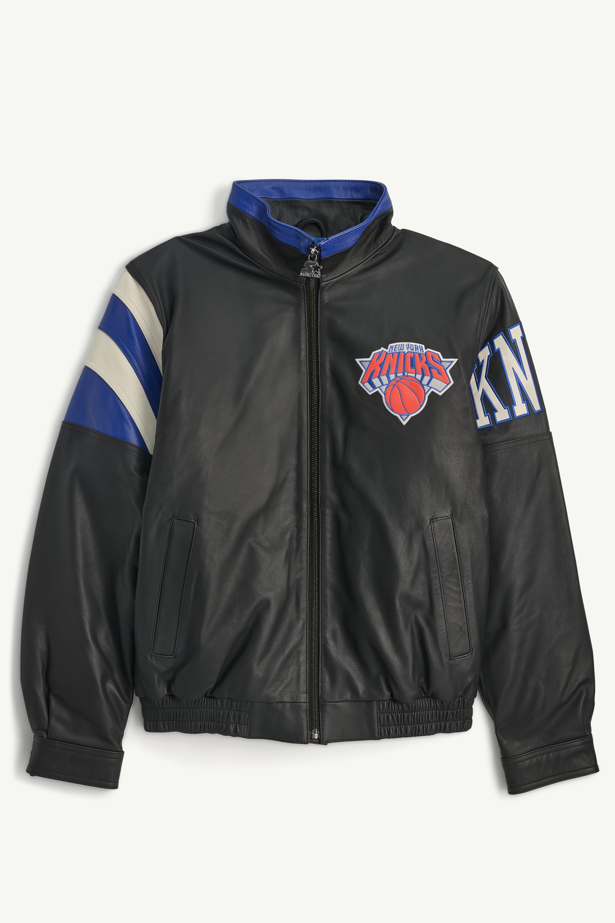 MENS NEW YORK KNICKS FULL ZIP LEATHER JACKET View 1 | NBA