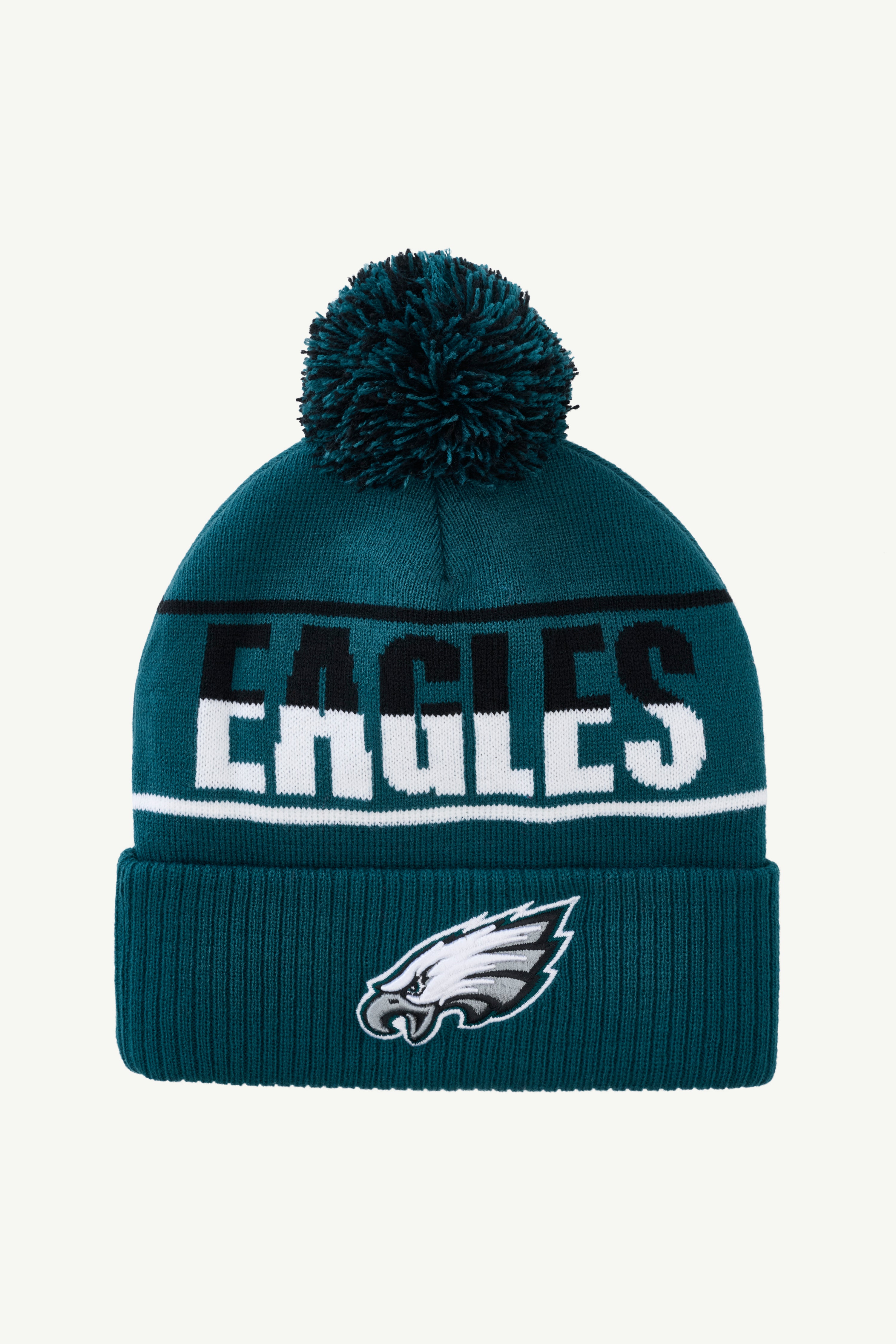 PHILADELPHIA EAGLES POM CUFFED BEANIE View 1 | Philadelphia Eagles
