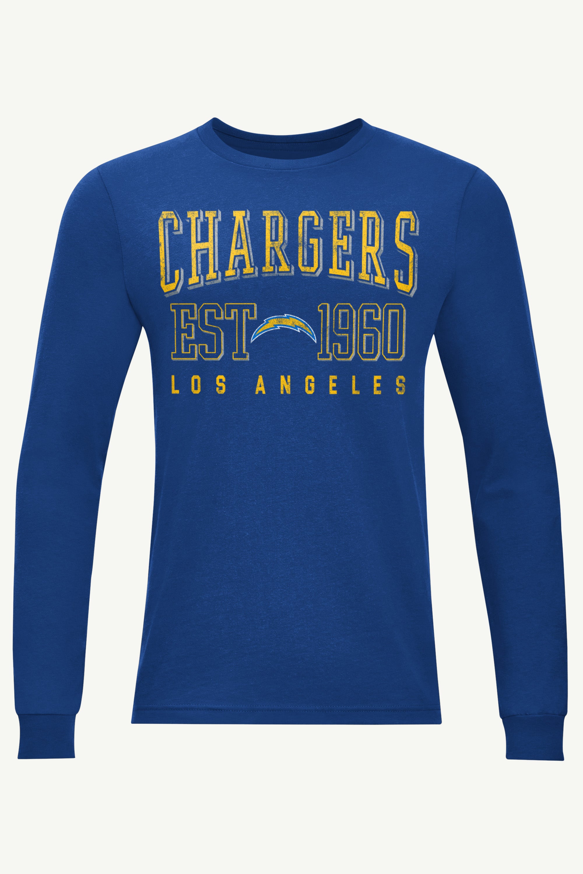 MENS LOS ANGELES CHARGERS RETRO LONG SLEEVE T SHIRT View 1 | Los Angeles Chargers