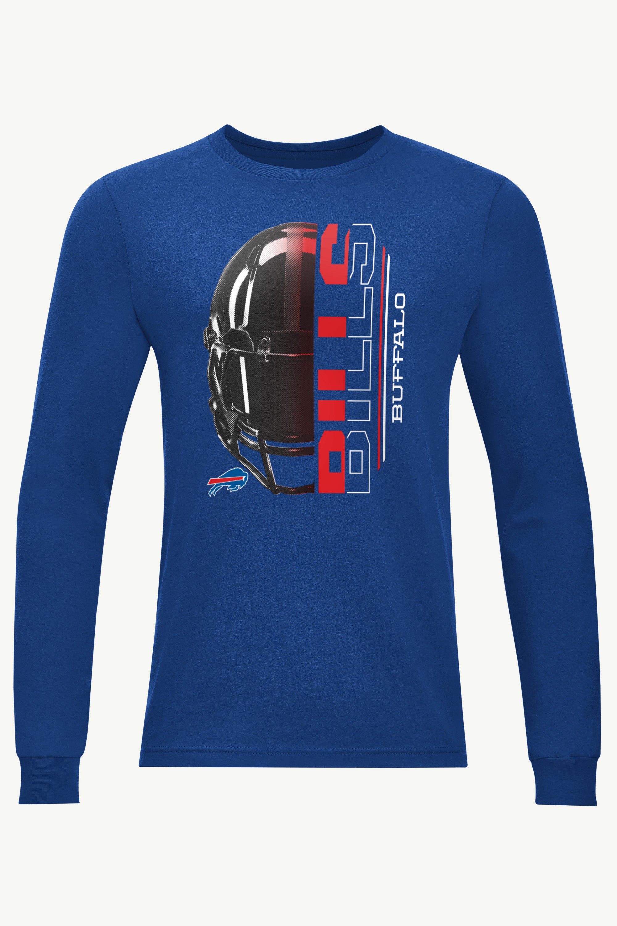 MENS BUFFALO BILLS HALF HELMET LOGO LONG SLEEVE T SHIRT View 1 | Men's T-Shirts