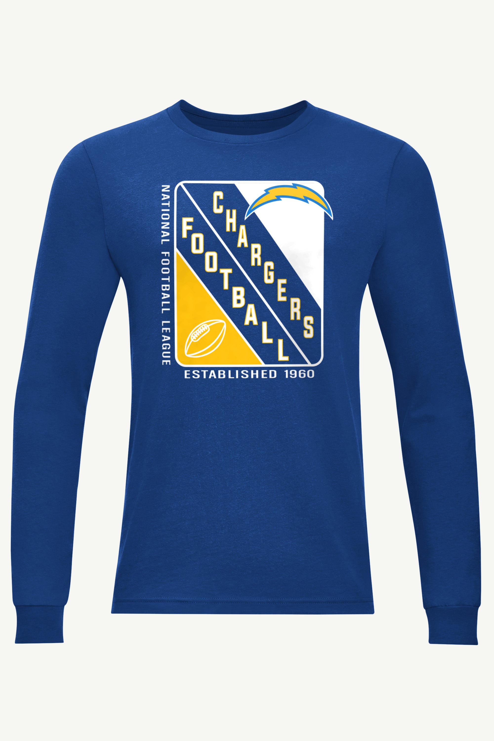 MENS LOS ANGELES CHARGERS SHIELD LOGO LONG SLEEVE T SHIRT View 1 | Los Angeles Chargers