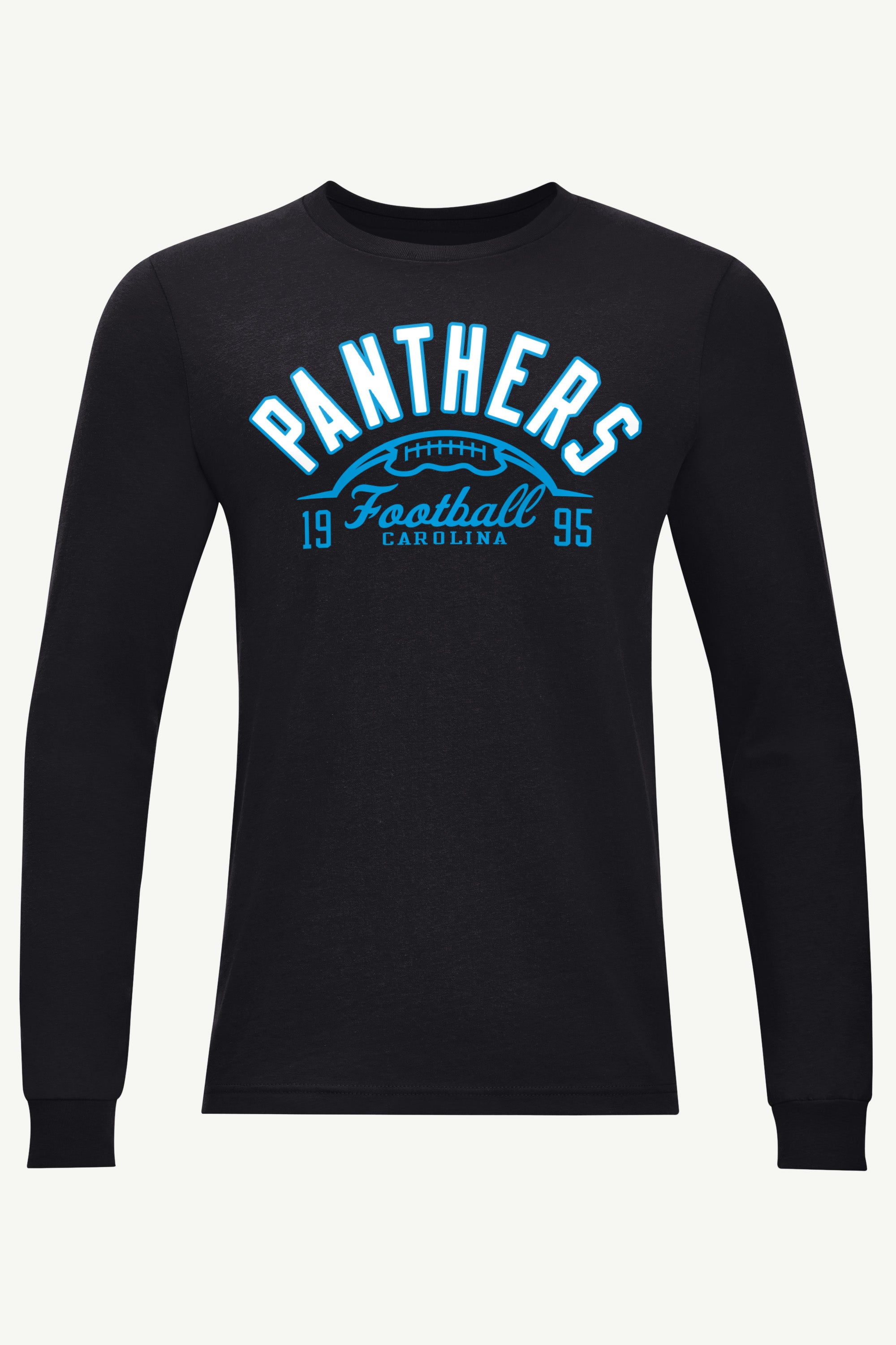 MENS CAROLINA PANTHERS HALF BALL LONG SLEEVE T SHIRT View 1 | Carolina Panthers
