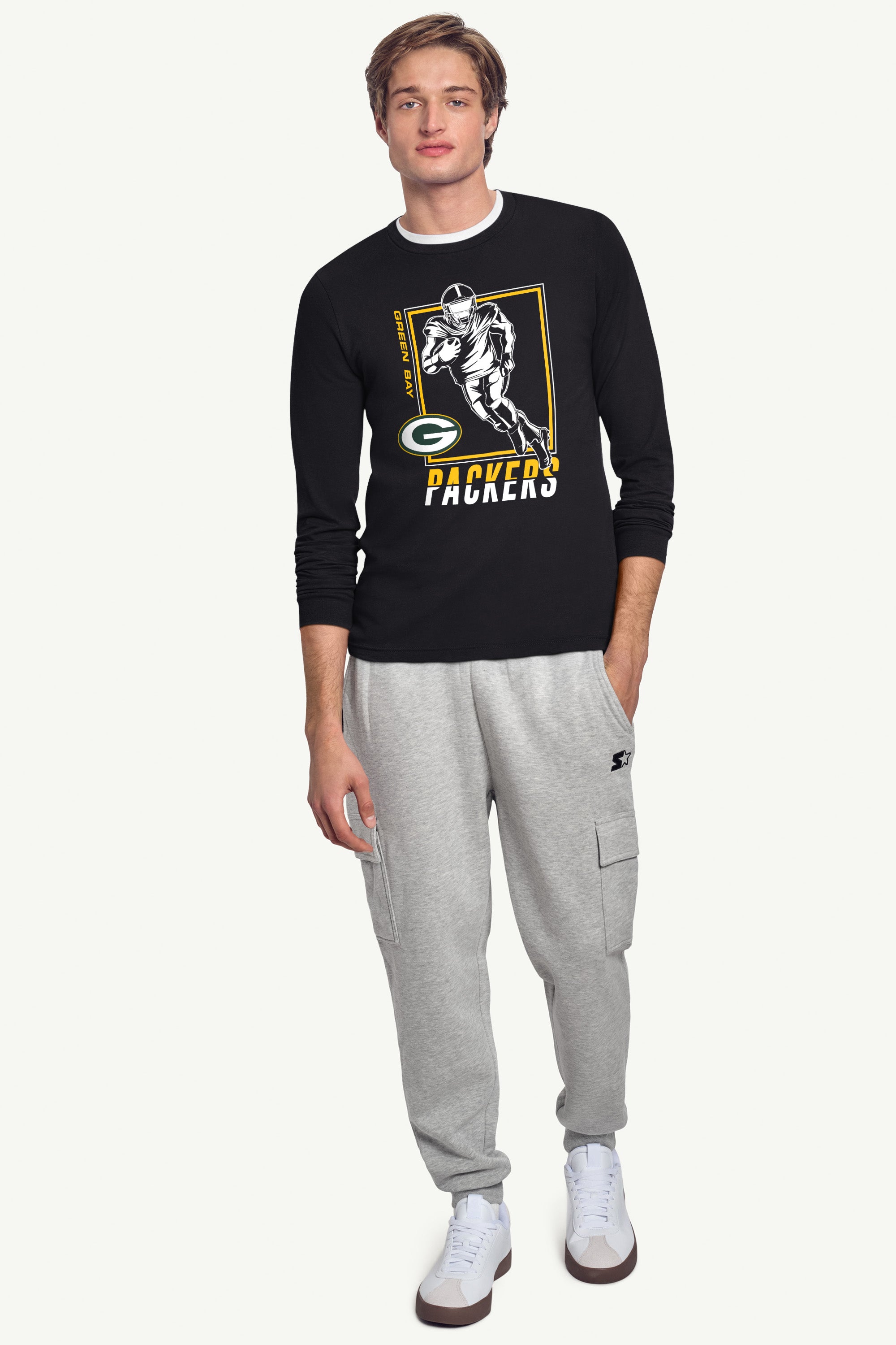 MENS GREEN BAY PACKERS PLAYER GRID LONG SLEEVE T SHIRT View 3 | Green Bay Packers
