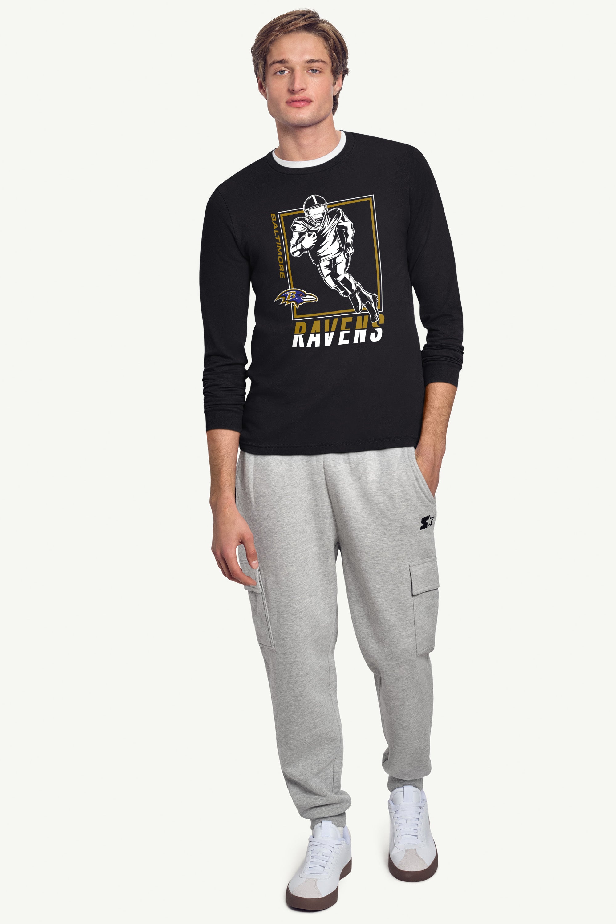 MENS BALTIMORE RAVENS PLAYER GRID LONG SLEEVE T SHIRT View 3 | Baltimore Ravens