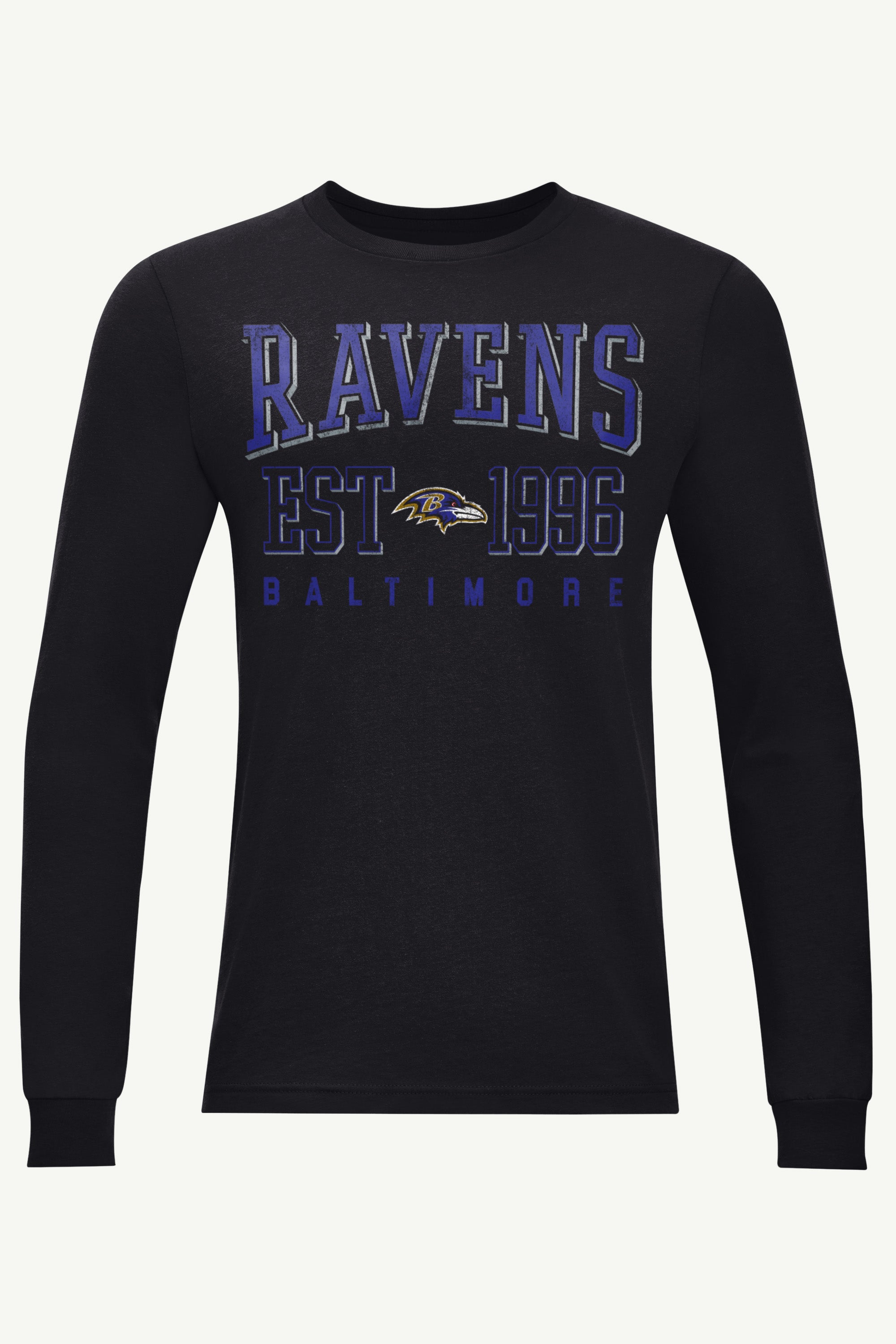 MENS BALTIMORE RAVENS RETRO LOGO LONG SLEEVE T SHIRT View 1