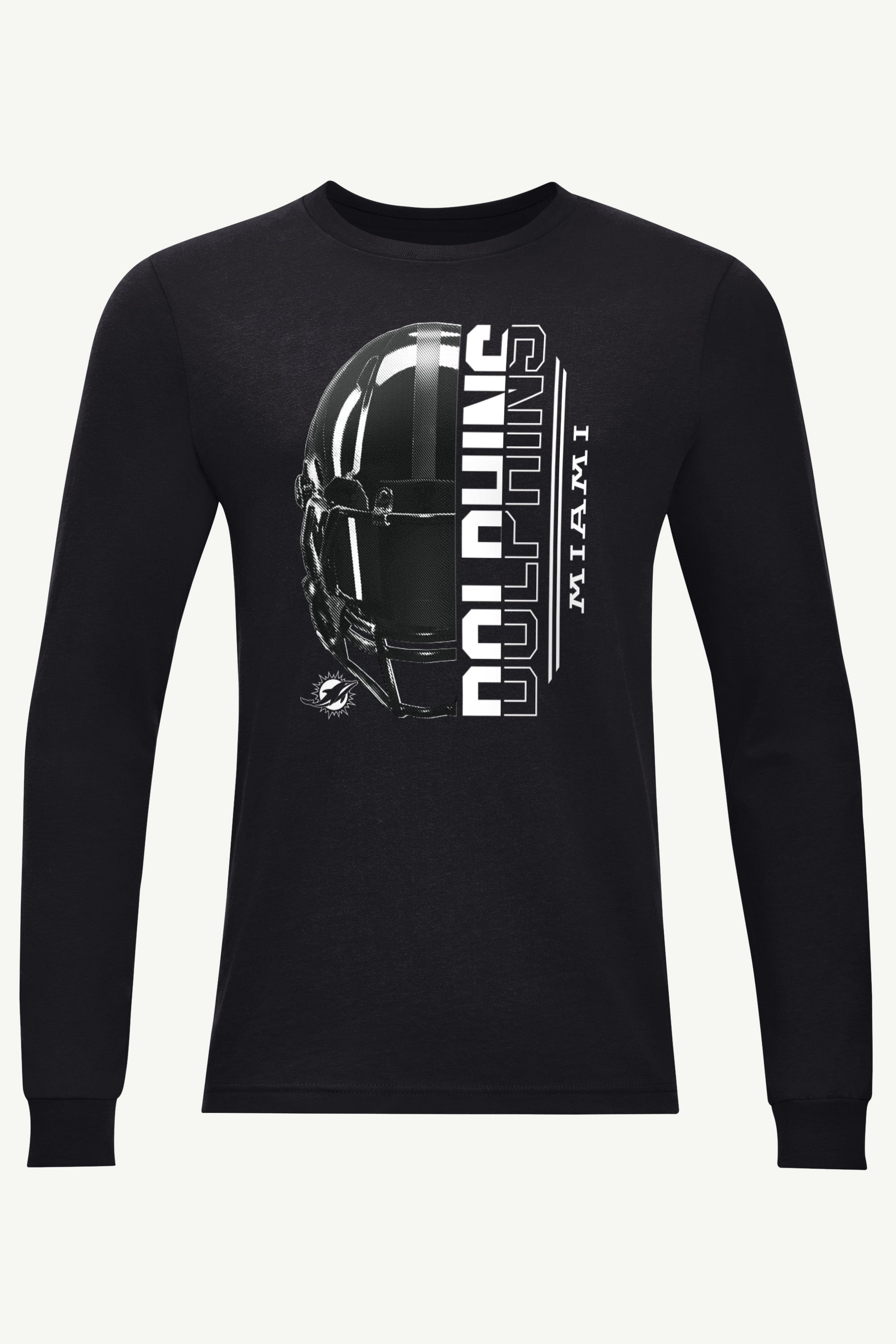 MENS MIAMI DOLPHINS HALF HELMET LONG SLEEVE T SHIRT View 1 | Miami Dolphins