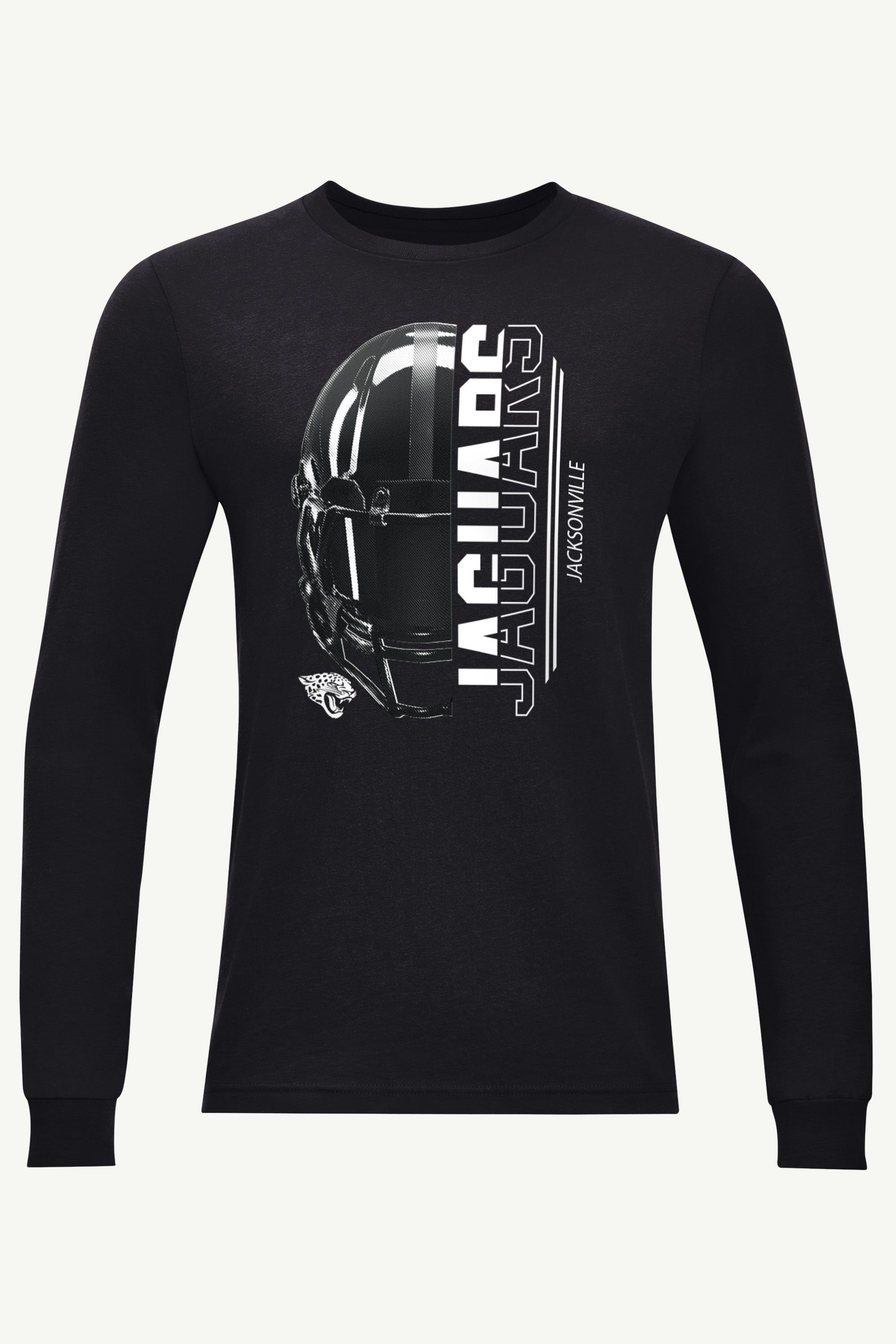 MENS JACKSONVILLE JAGUARS HALF HELMET LONG SLEEVE T SHIRT View 1 | Jacksonville Jaguars
