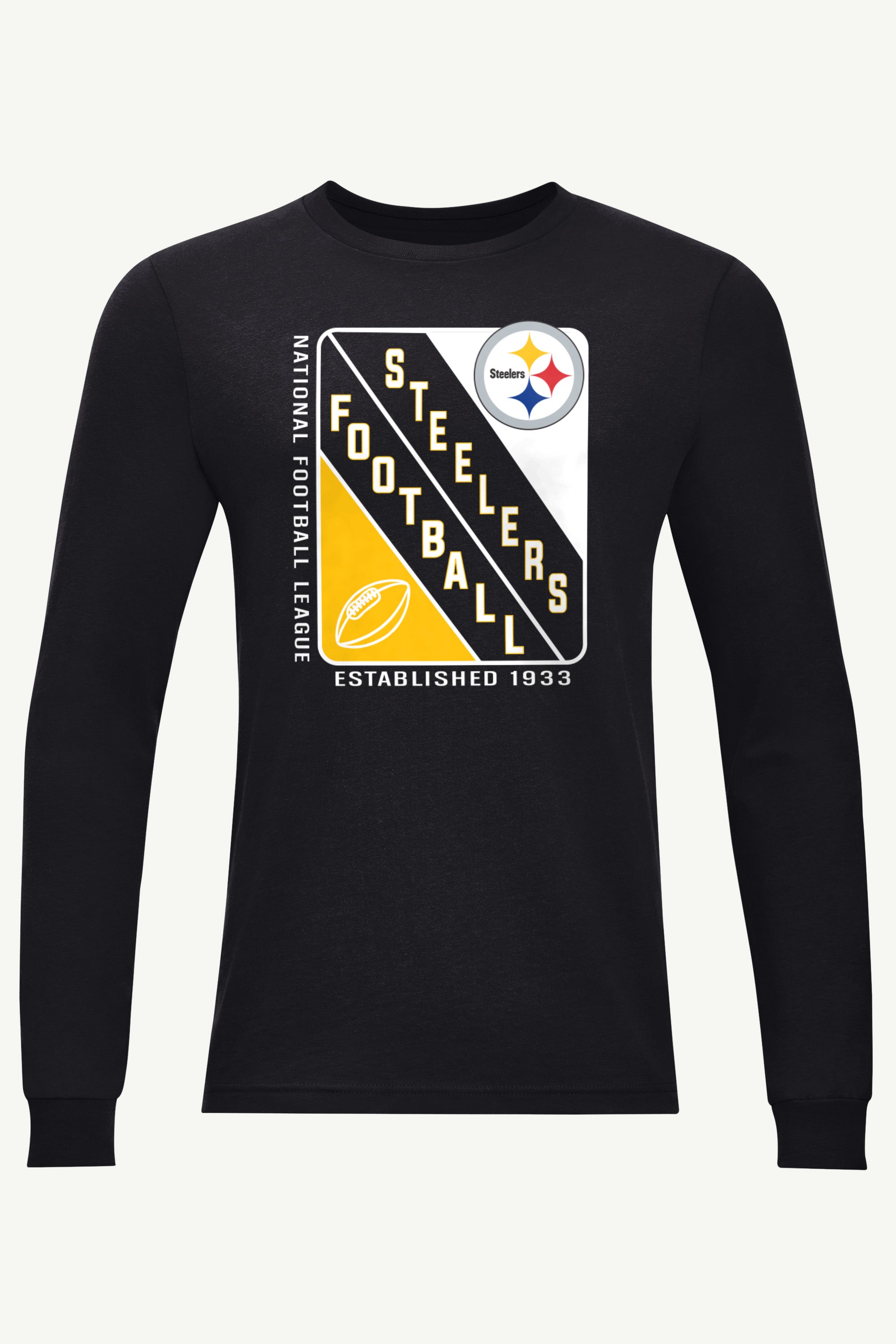 MENS PITTSBURGH STEELERS SHIELD LOGO LONG SLEEVE T SHIRT View 1 | NFL MENS PITTSBURGH STEELERS SHIELD LOGO LONG SLEEVE T SHIRT View 1 | NFL
