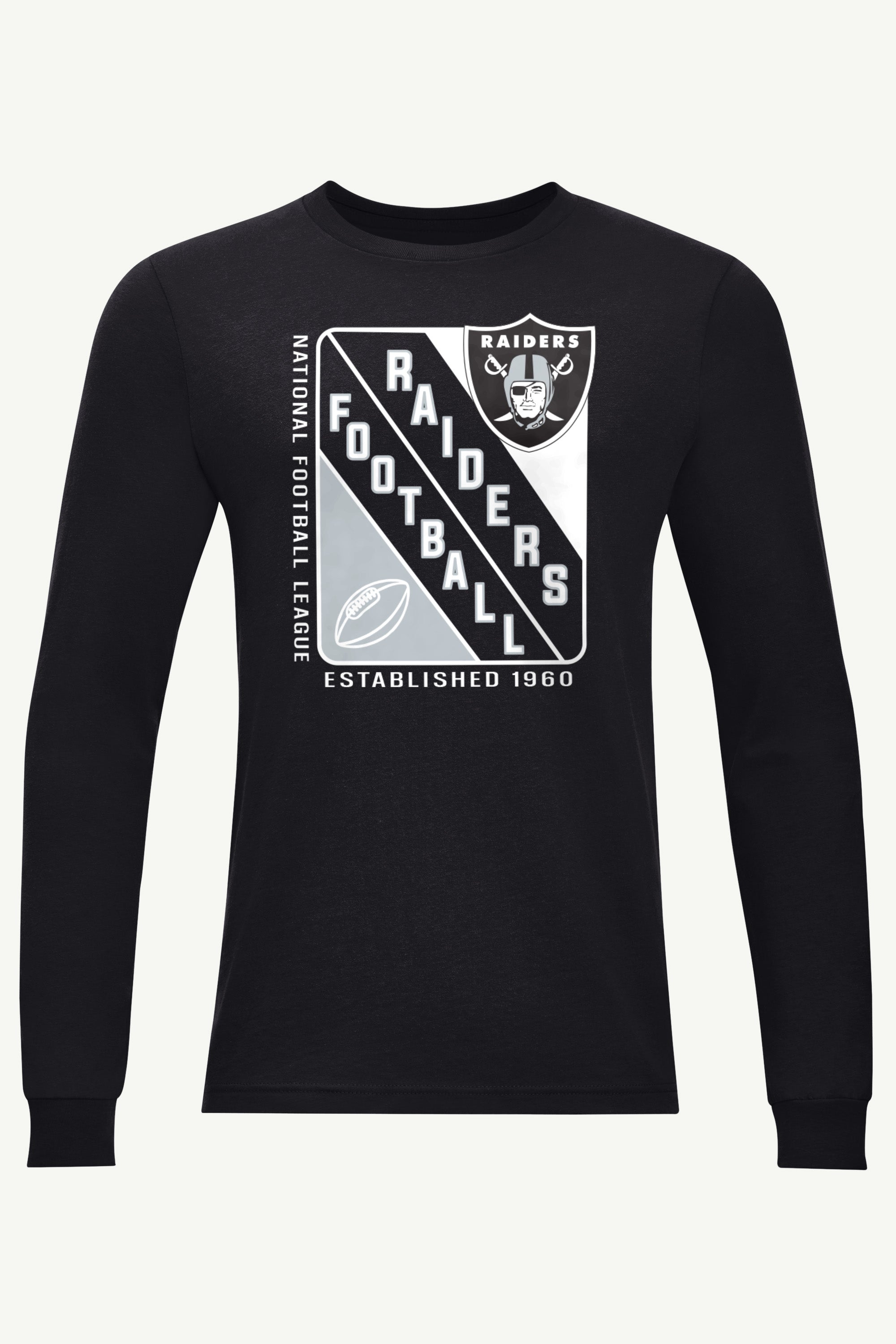 MENS LAS VEGAS RAIDERS SHIELD LOGO LONG SLEEVE T SHIRT View 1 | Las Vegas Raiders