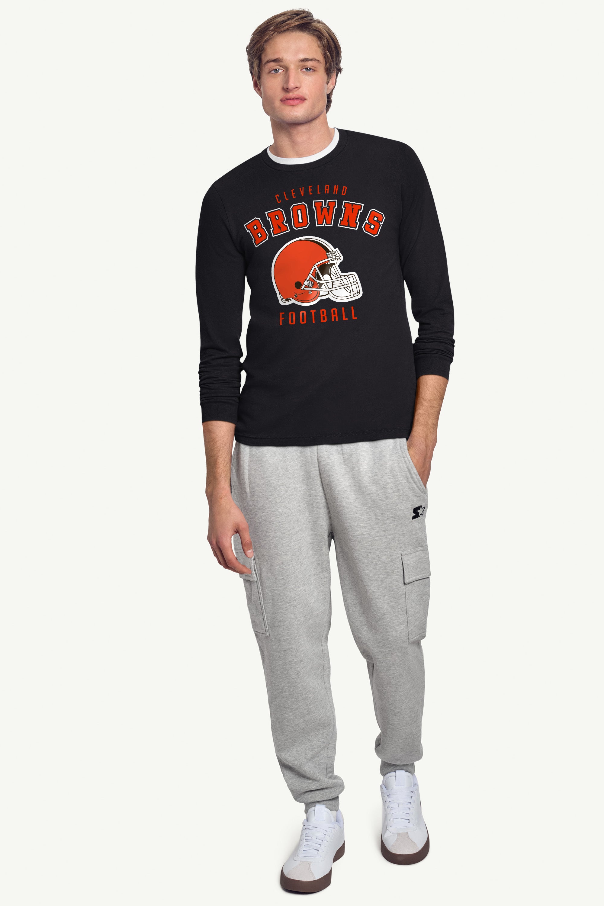MENS CLEVELAND BROWNS LONG SLEEVE T SHIRT View 3 | Men's T-Shirts
