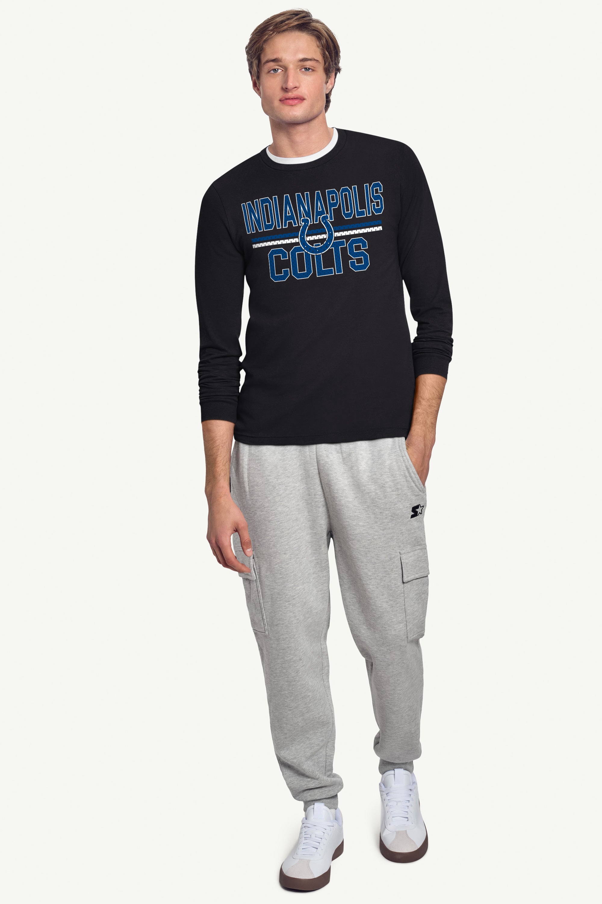 MENS INDIANAPOLIS COLTS MESH LOOK LONG SLEEVE T SHIRT View 3 | NFL